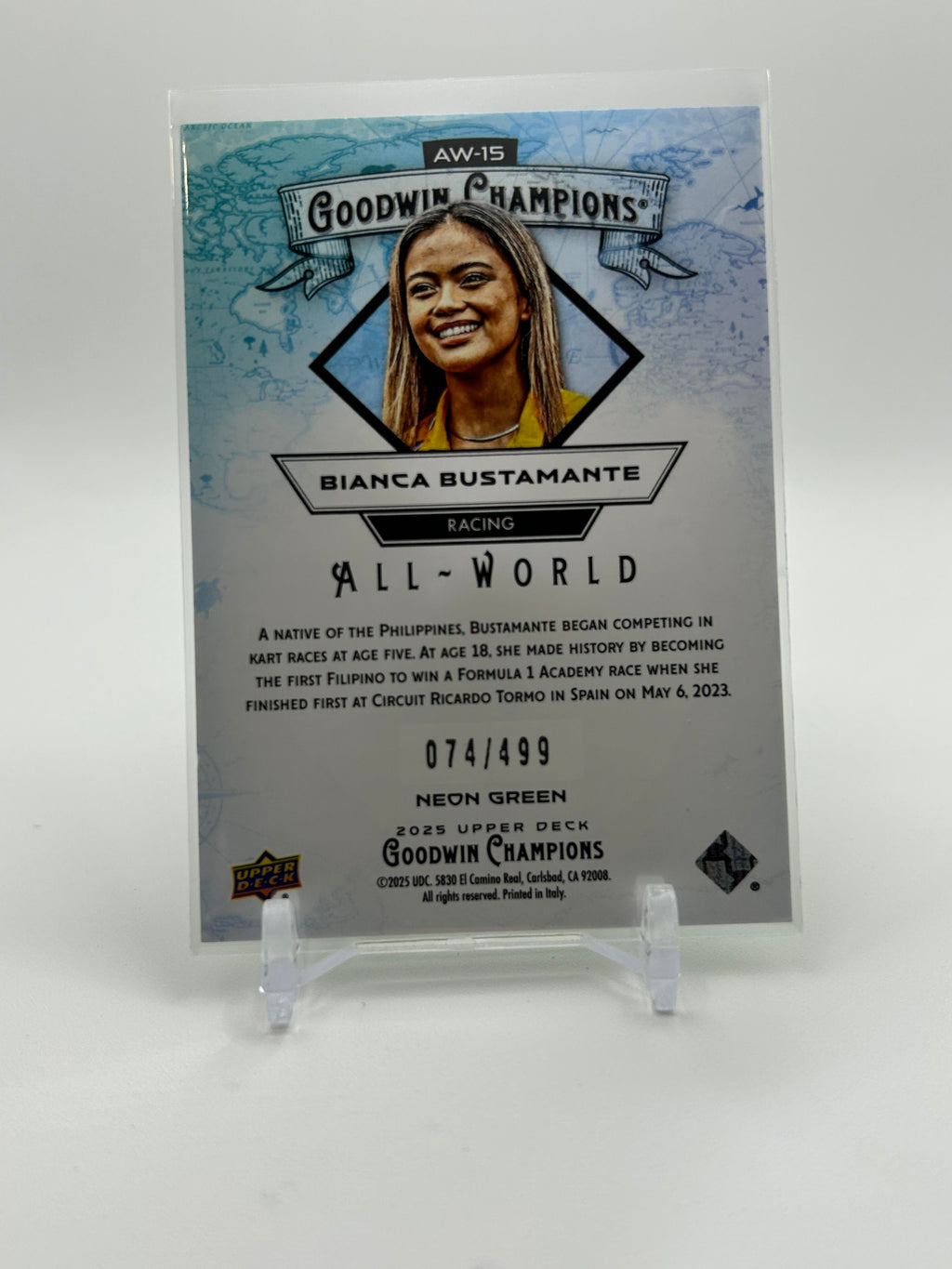 2025 Upper Deck Goodwin Champions Bianca Bustamante All-World Green /499
