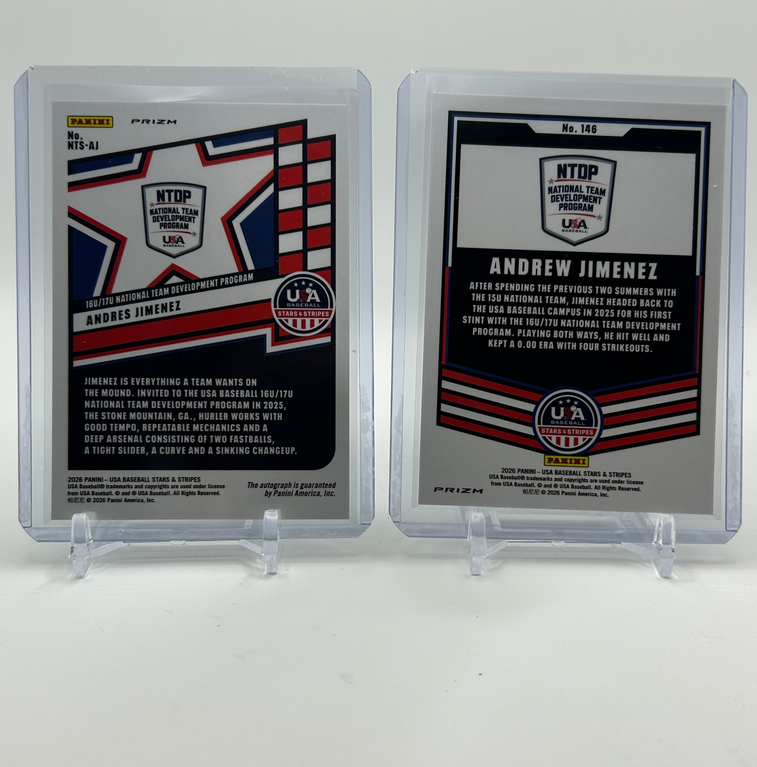 2026 Panini USA Stars & Stripes Andres Jimenez Green Prizm Auto + Silver Prizm
