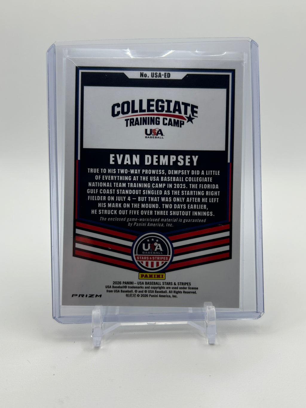 2026 Panini USA Stars & Stripes Evan Dempsey Silver Prizm Patch