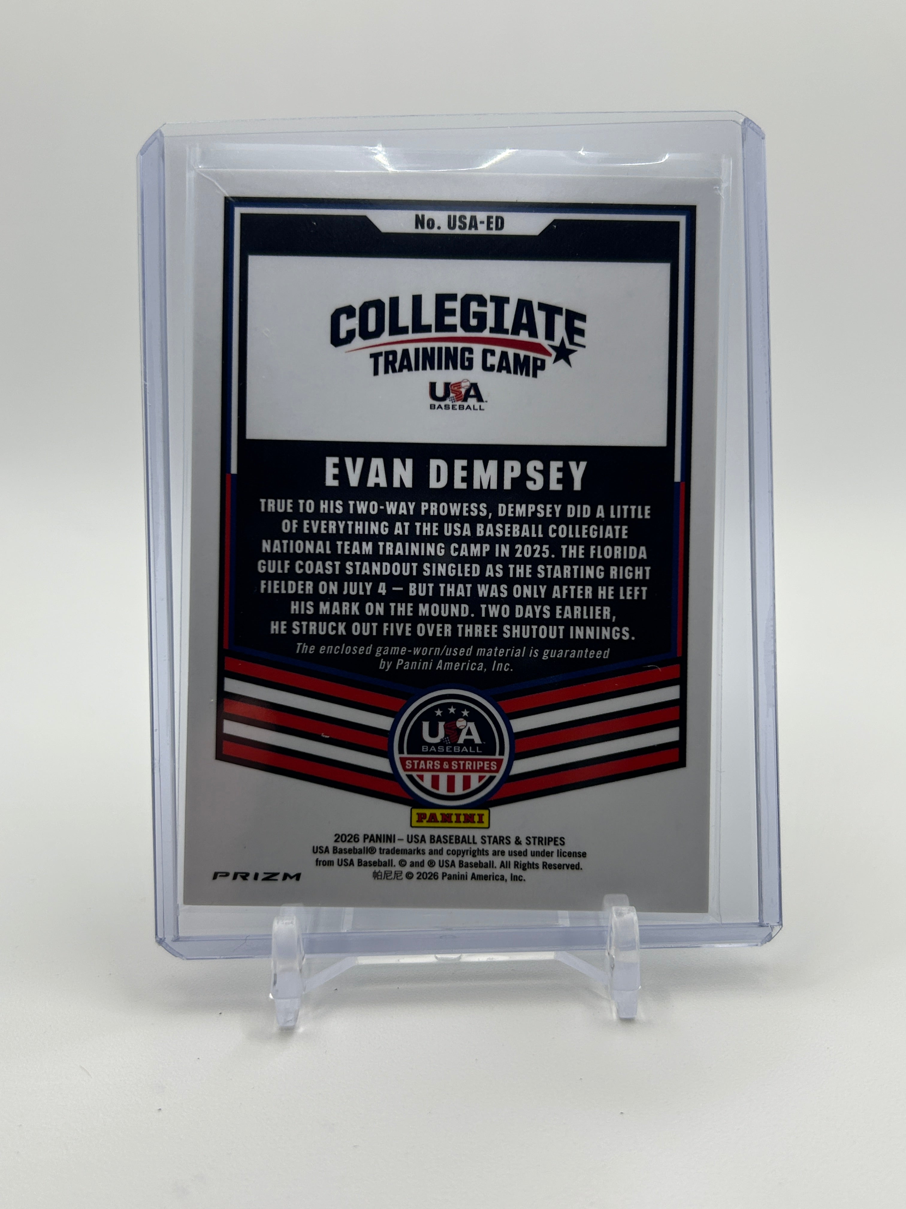 2026 Panini USA Stars & Stripes Evan Dempsey Silver Prizm Patch