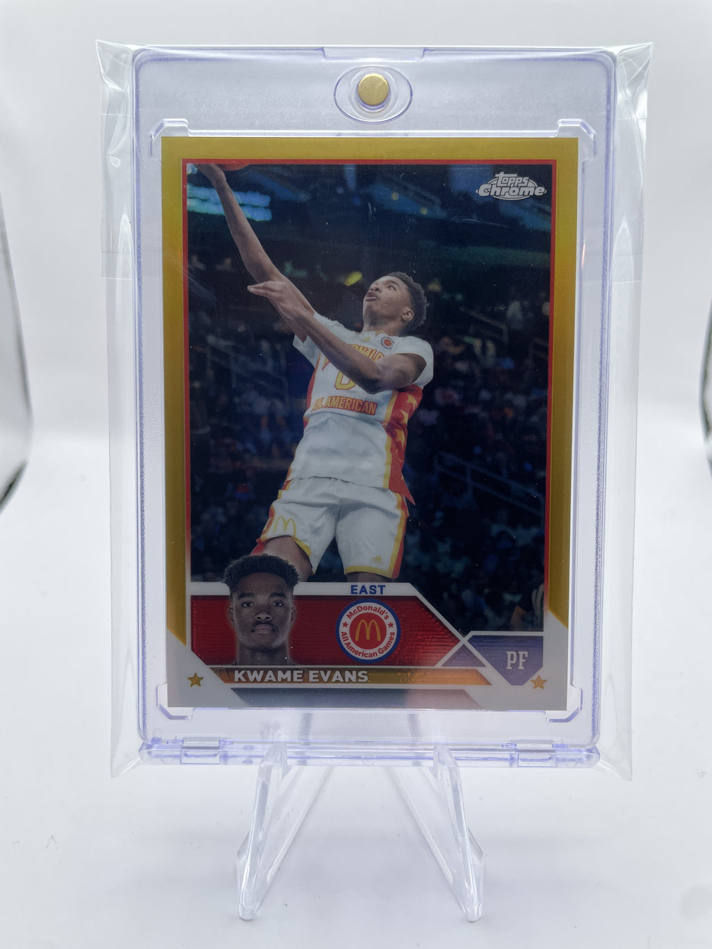 2023-24 Topps Mcdonald's Chrome Kwame KJ Evans Gold Refractor Rookie /50