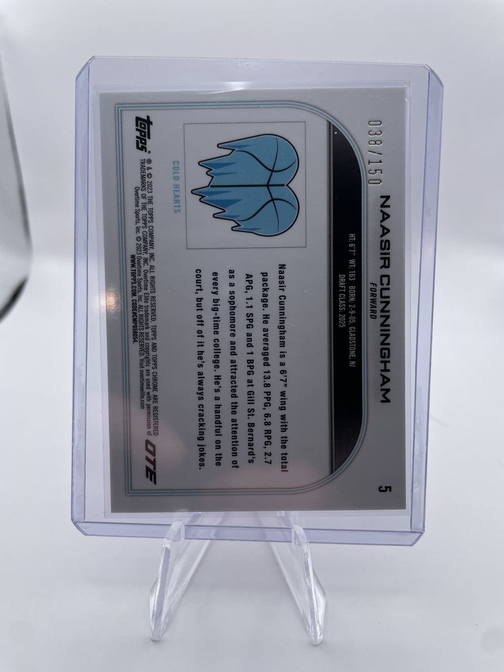 2022-23 Topps OTE Chrome Naasir Cunningham Pink Refractor /150