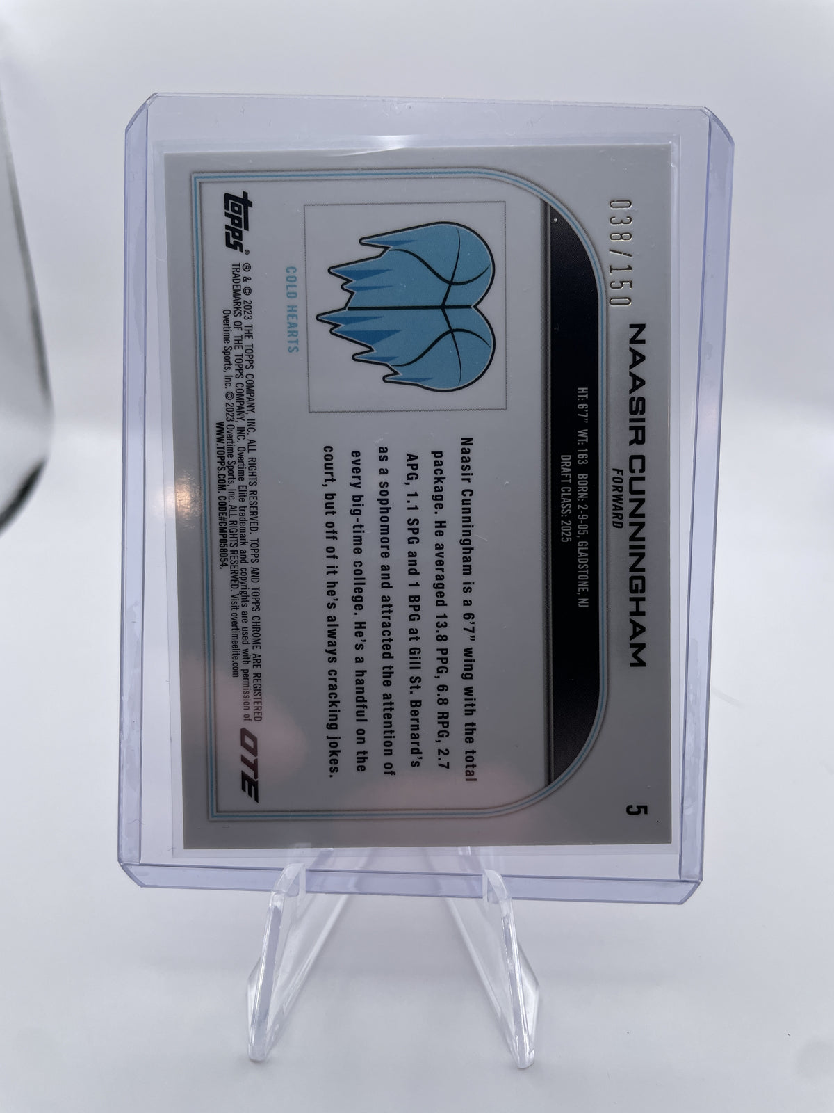 2022-23 Topps OTE Chrome Naasir Cunningham Pink Refractor /150