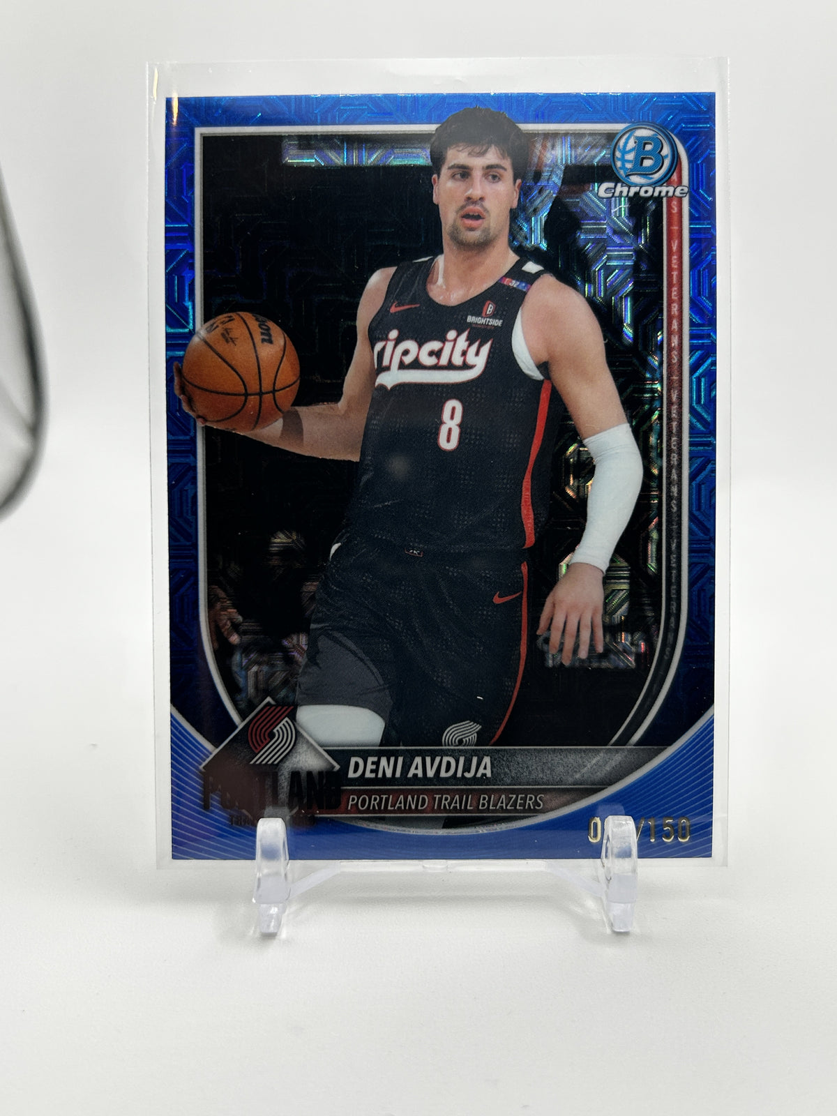 2025-26 Bowman Chrome Deni Avdija Blue Shimmer /150 #187