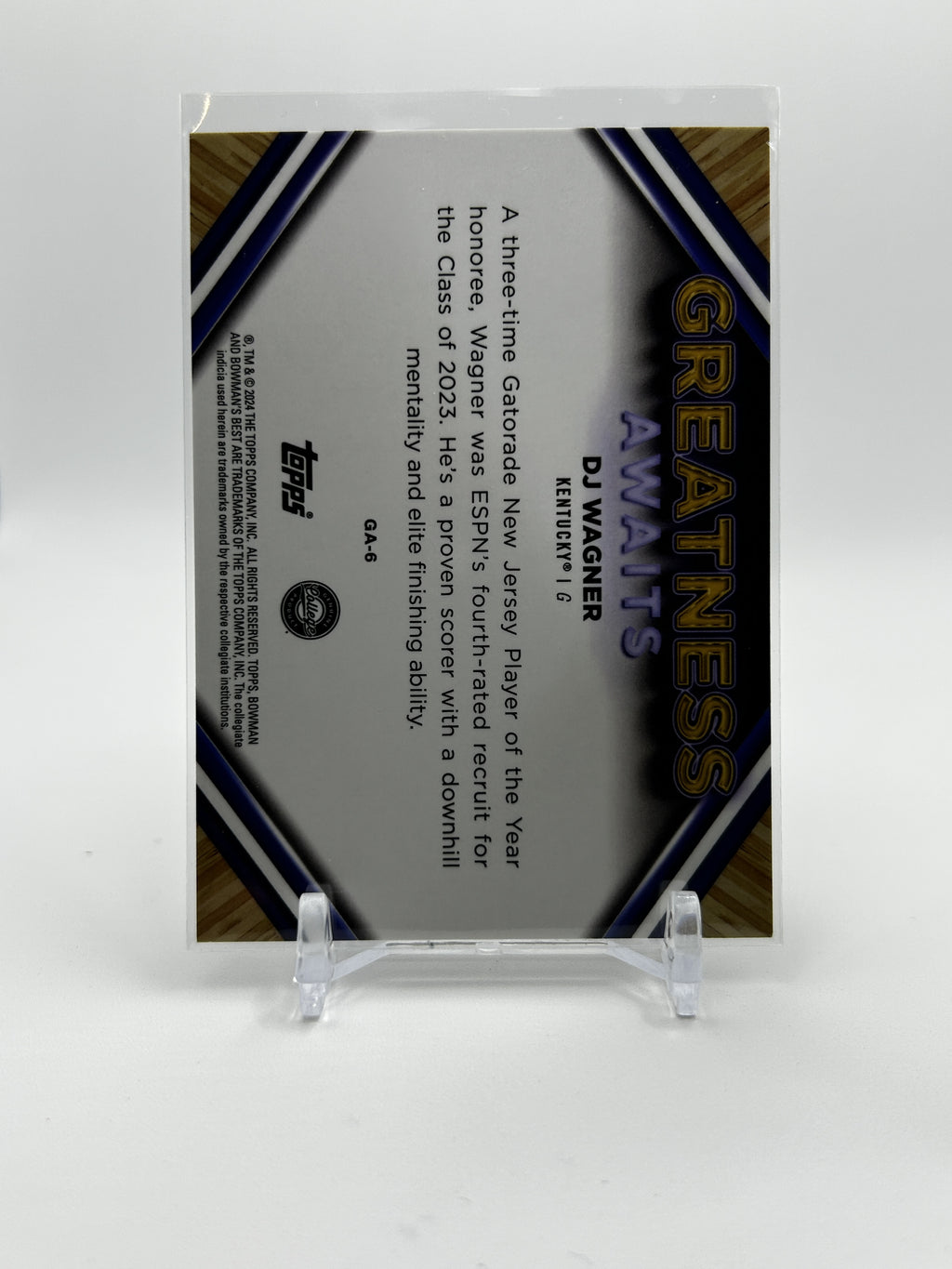 2023-24 Bowman U Best DJ Wagner Greatness Awaits Gold Refractor /50