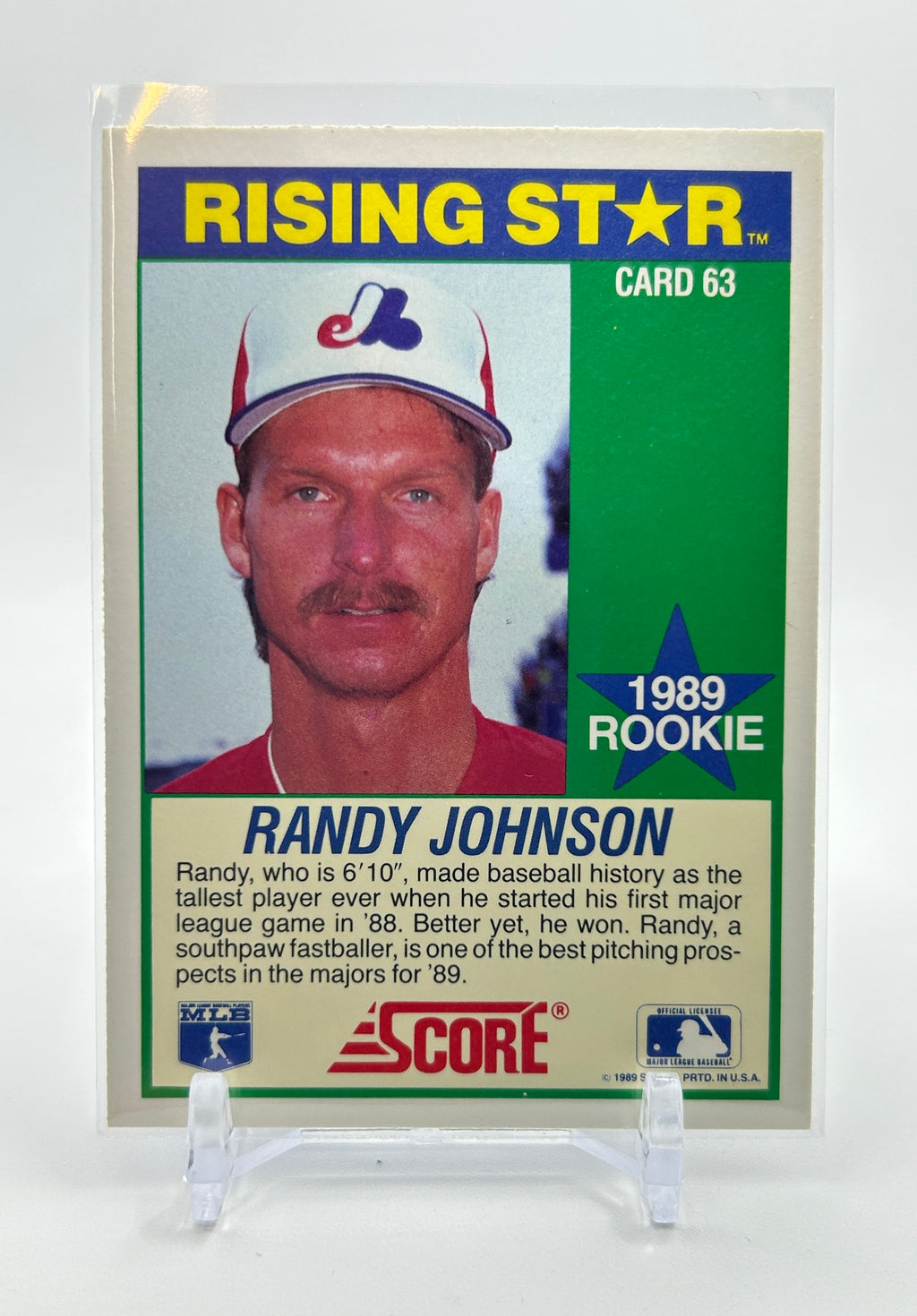 1989 Score Rising Star Randy Johnson Rookie #63