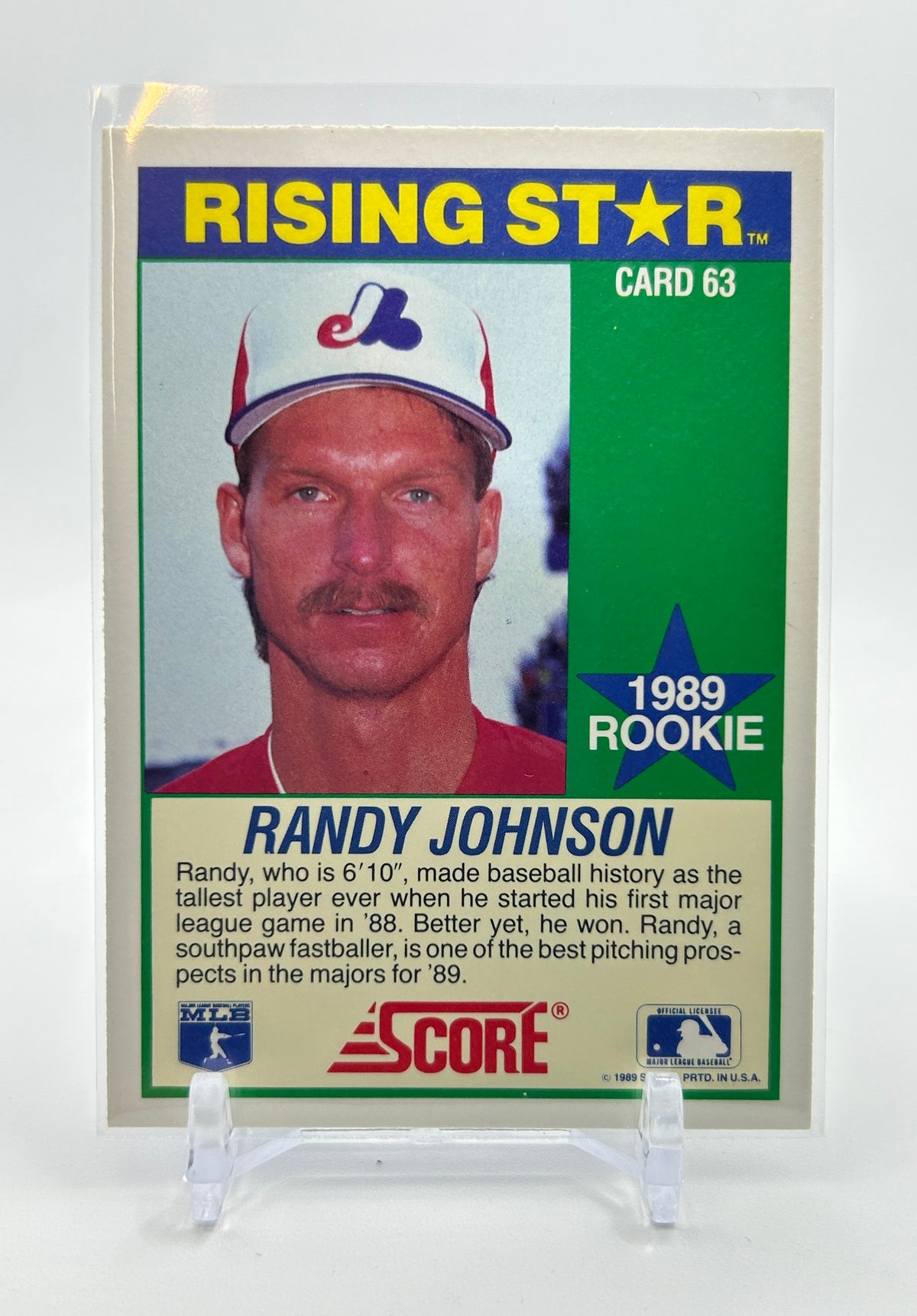 1989 Score Rising Star Randy Johnson Rookie #63