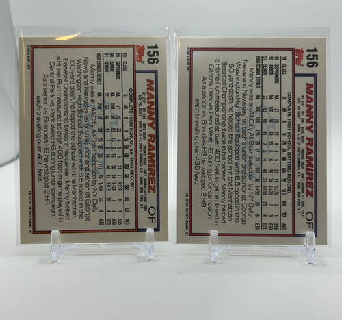 1992 Topps Manny Ramirez Rookie Prospect #156 Set (x2)
