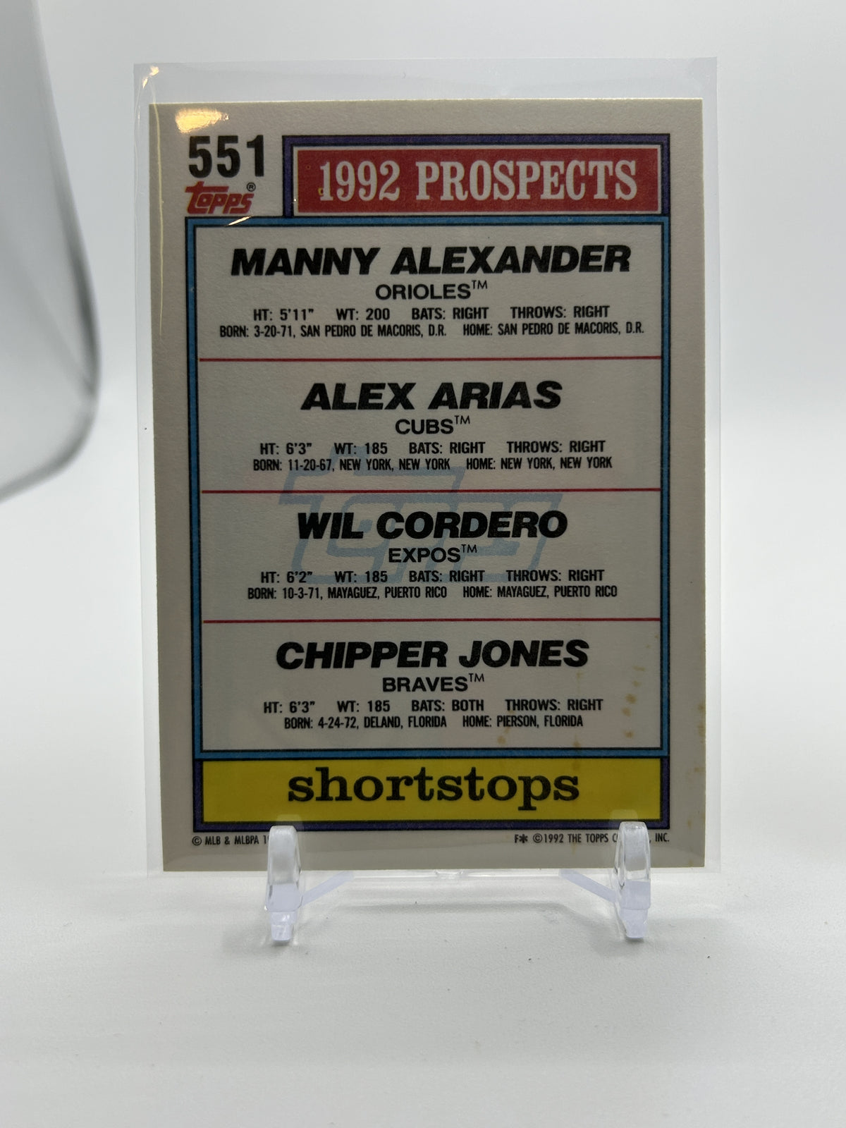1992 Topps Top Prospects Chipper Jones Rookie #551