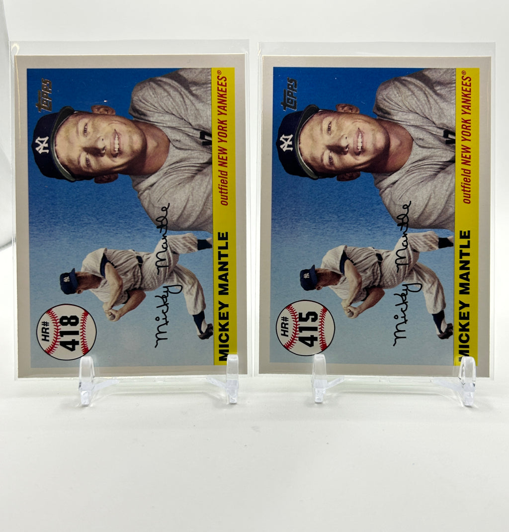 2007 Topps Mickey Mantle Home Run History #415 + #418 Set (x2)
