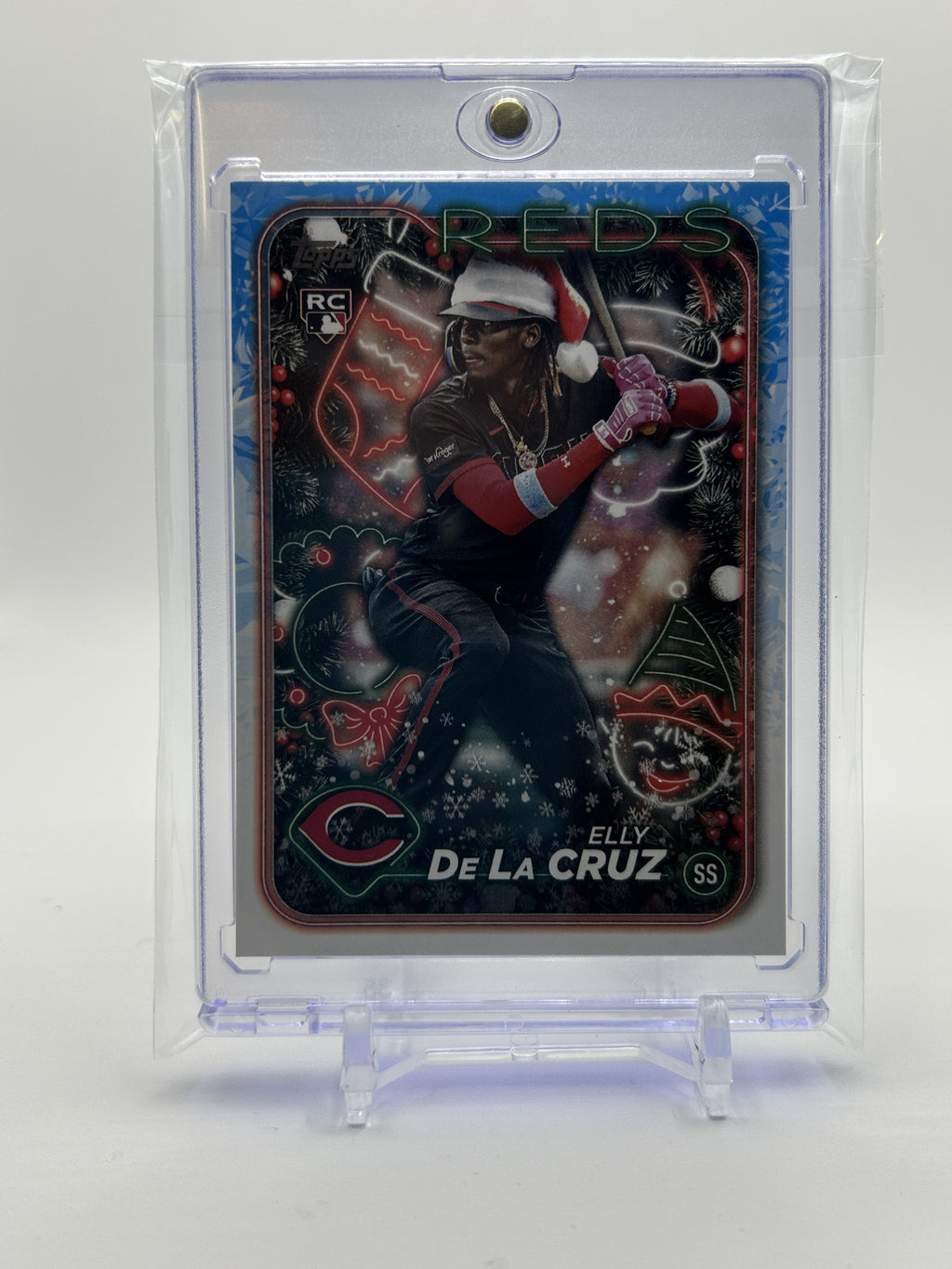 2024 Topps Holiday Elly De La Cruz Santa Hat SP Rookie #H102