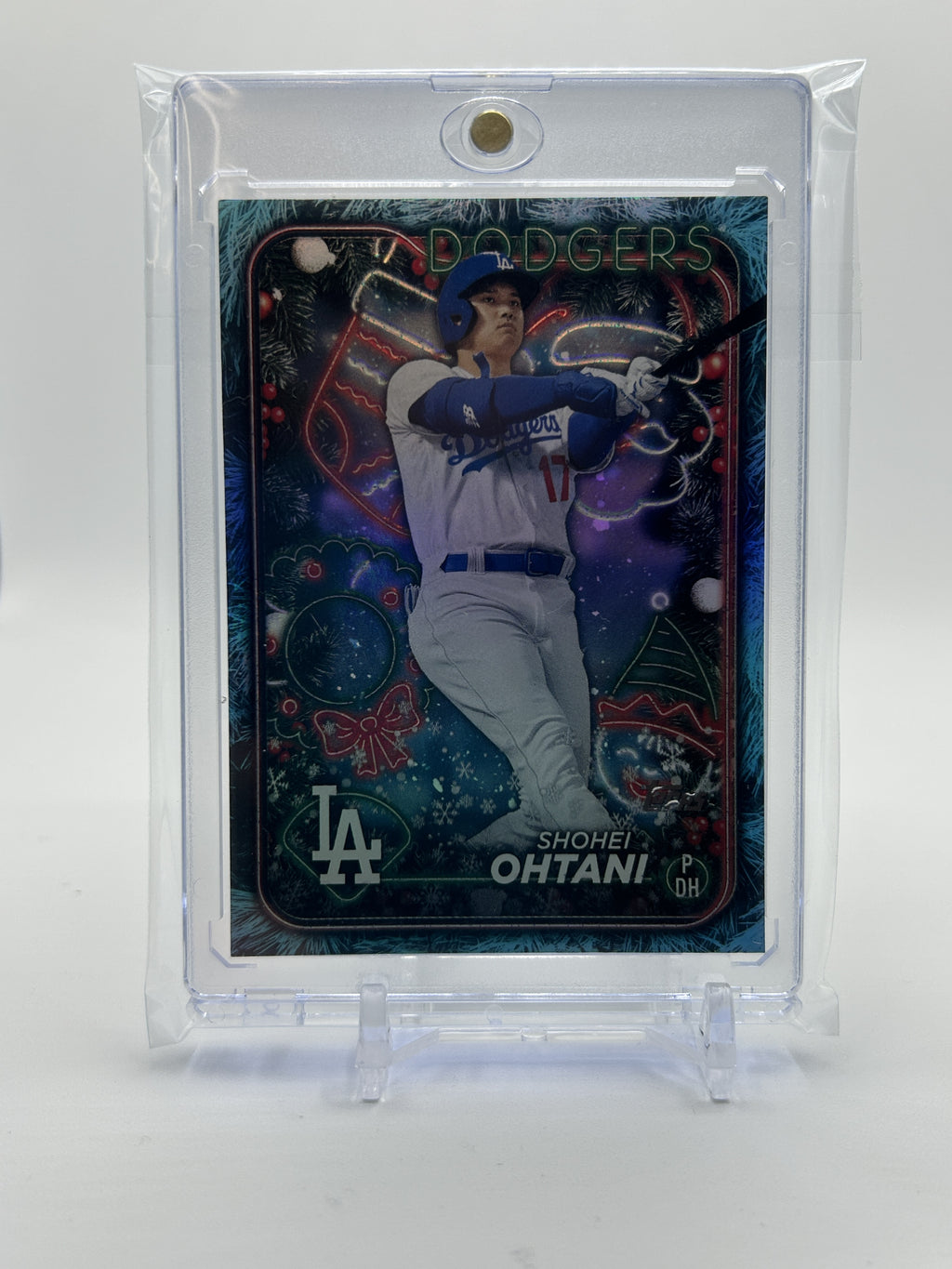 2024 Topps Holiday Shohei Ohtani Blue Metallic Glitter SP #H1