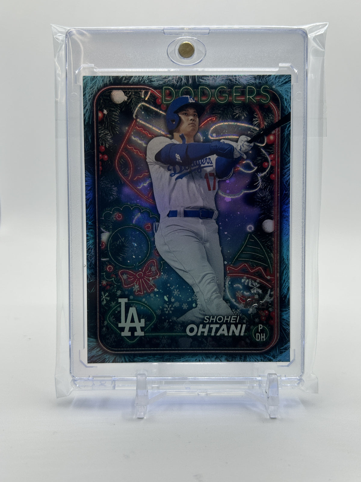 2024 Topps Holiday Shohei Ohtani Blue Metallic Glitter SP #H1