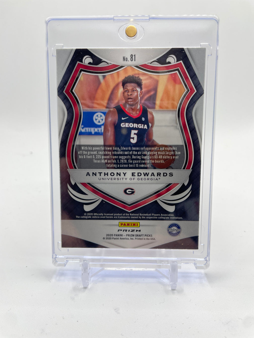 2020-21 Panini Prizm Draft Picks Anthony Edwards Crusade Pink Prizm Rookie #81