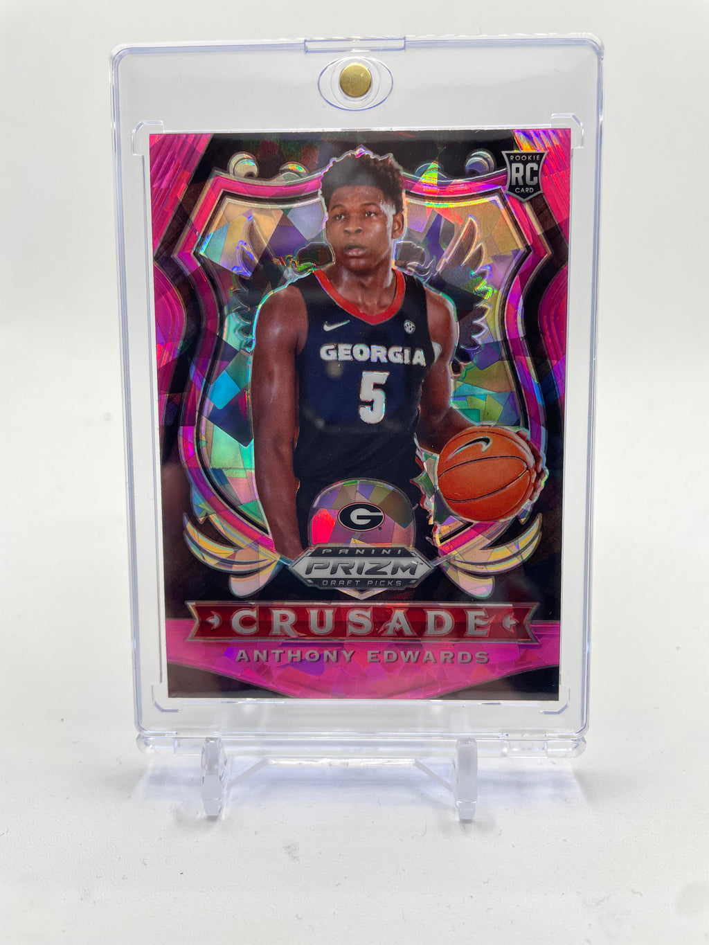 2020-21 Panini Prizm Draft Picks Anthony Edwards Crusade Pink Prizm Rookie #81