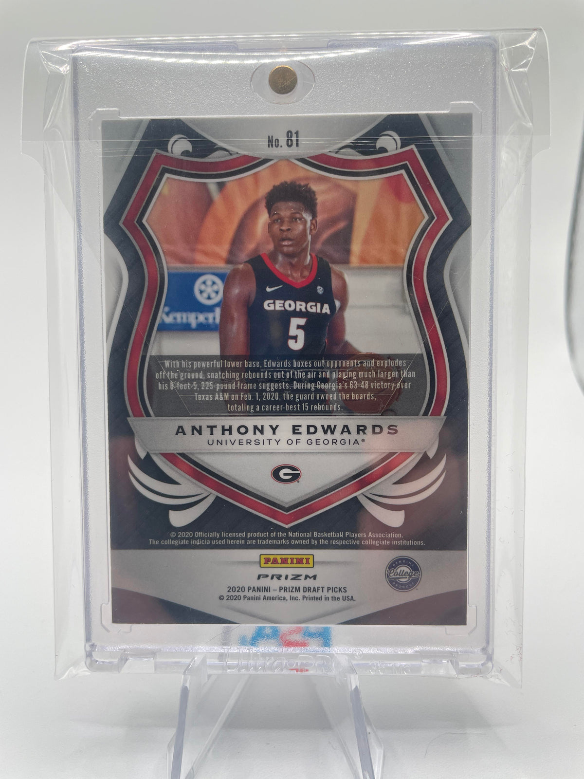 2020-21 Panini Prizm Draft Picks Anthony Edwards Crusade RWB Prizm Rookie #81