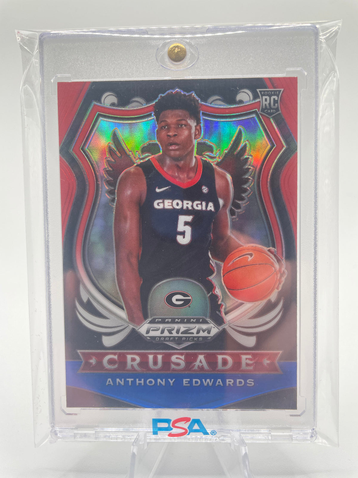 2020-21 Panini Prizm Draft Picks Anthony Edwards Crusade RWB Prizm Rookie #81