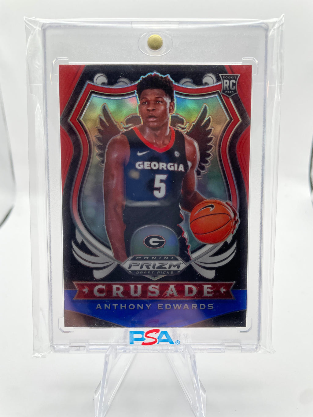 2020-21 Panini Prizm Draft Picks Anthony Edwards Crusade RWB Prizm Rookie #81