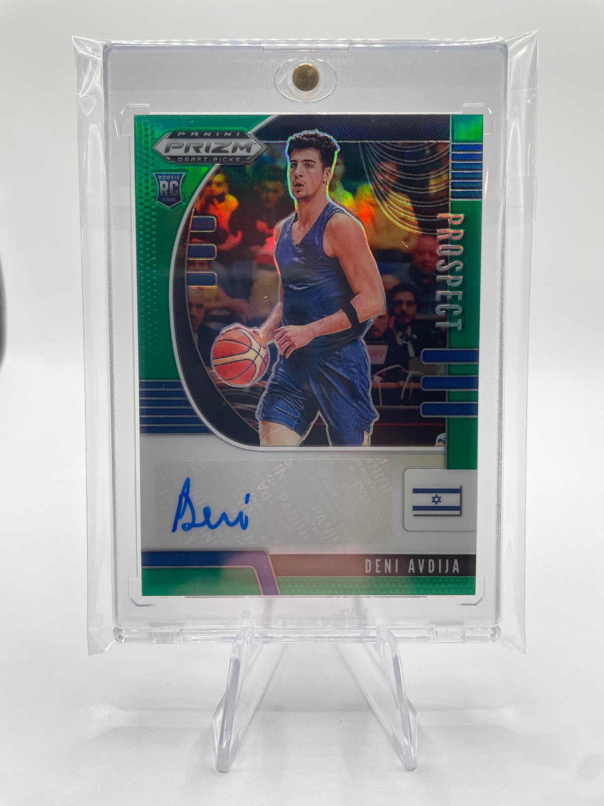 2020-21 Panini Prizm Draft Picks Deni Avdija Green Prizm Rookie Auto #PA-DA