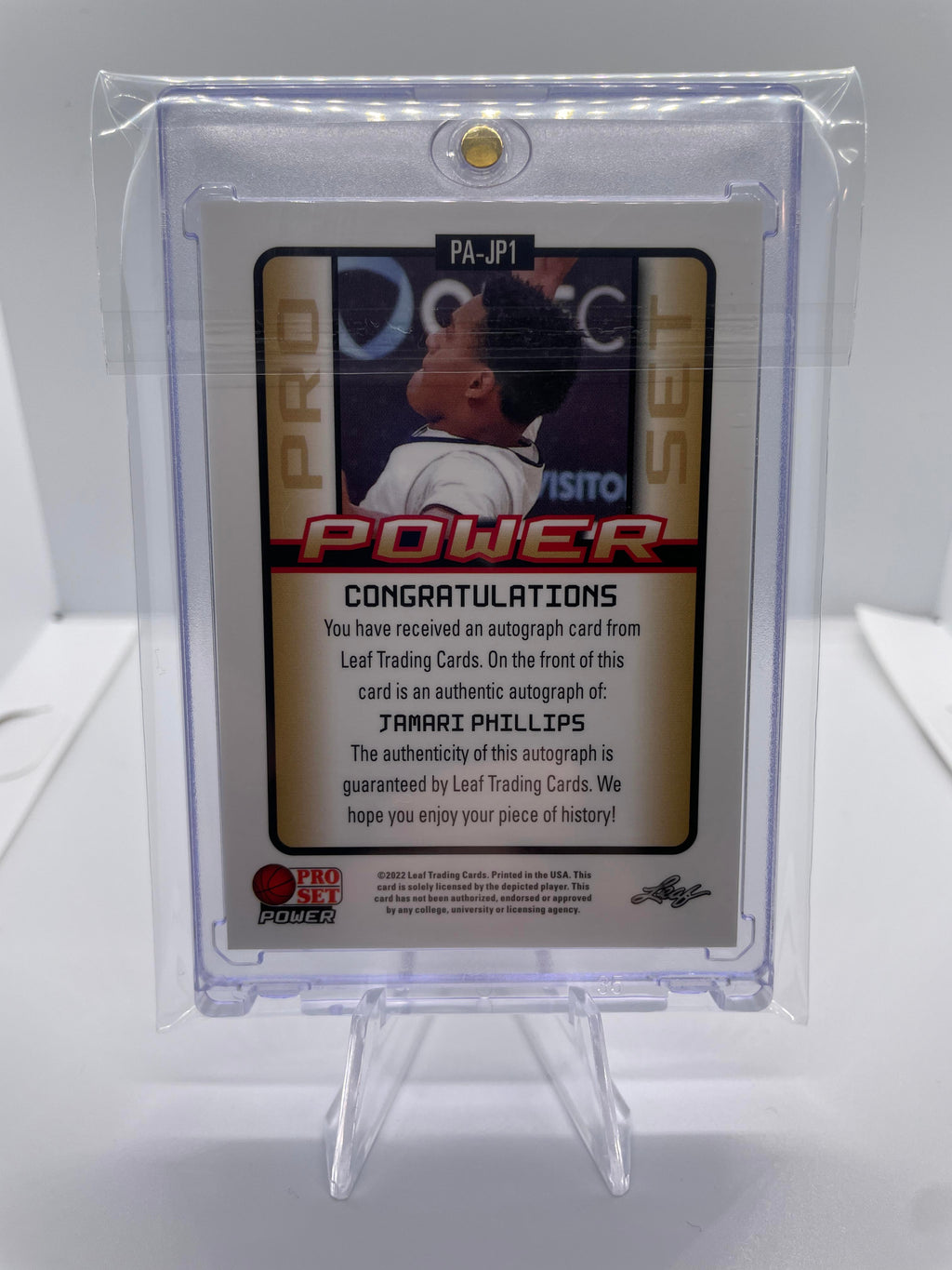 2021-22 Leaf Pro Set Power Jamari Phillips Bronze Auto #PA-JP1