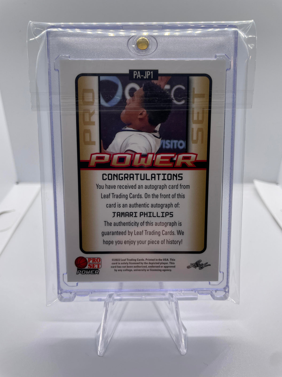 2021-22 Leaf Pro Set Power Jamari Phillips Bronze Auto #PA-JP1