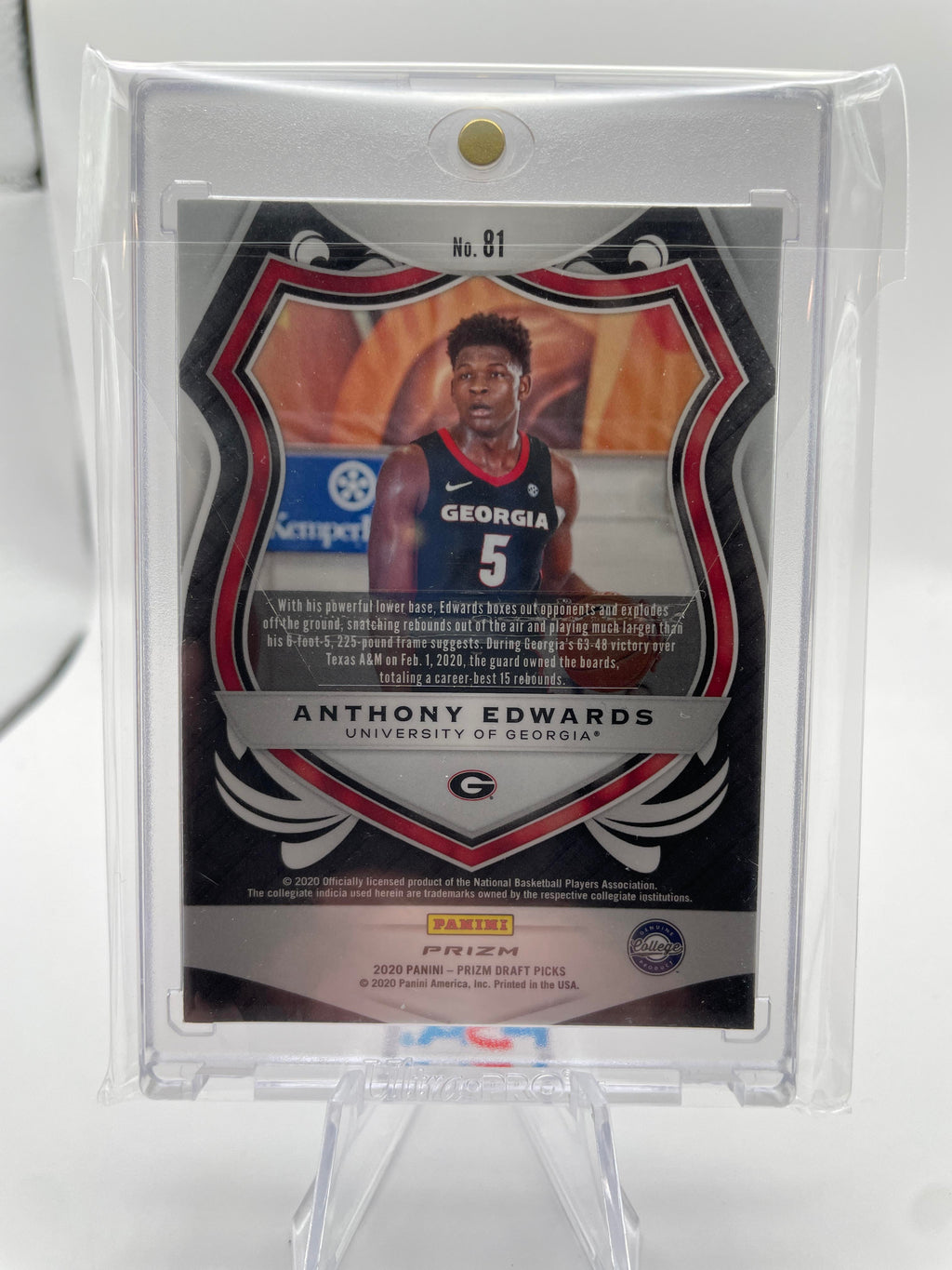 2020-21 Panini Prizm Draft Picks Anthony Edwards Crusade RWB Prizm Rookie #81