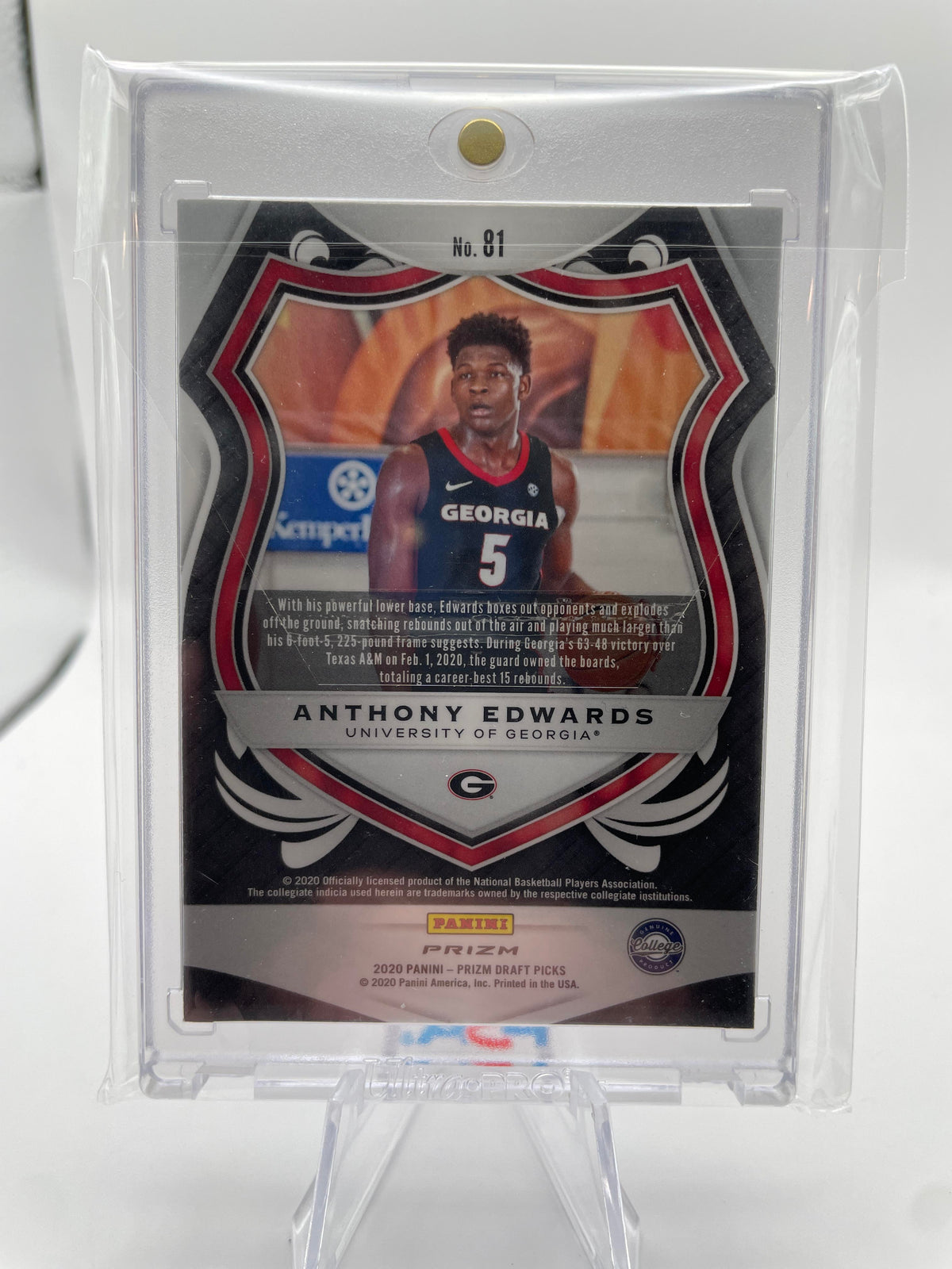 2020-21 Panini Prizm Draft Picks Anthony Edwards Crusade RWB Prizm Rookie #81