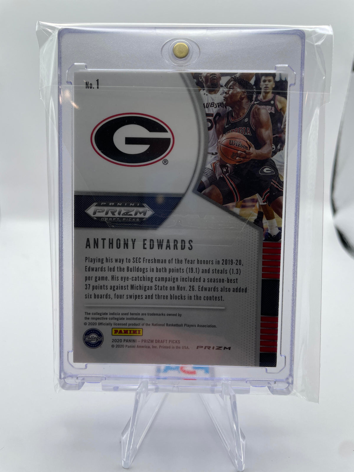 2020-21 Panini Prizm Draft Picks Anthony Edwards Red White Blue Prizm Rookie #1