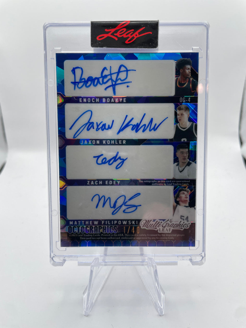 2022-23 Leaf MultiGraphics Kel'El Ware Zach Edey Filipowski Blue Ice Rookie Auto 1/40