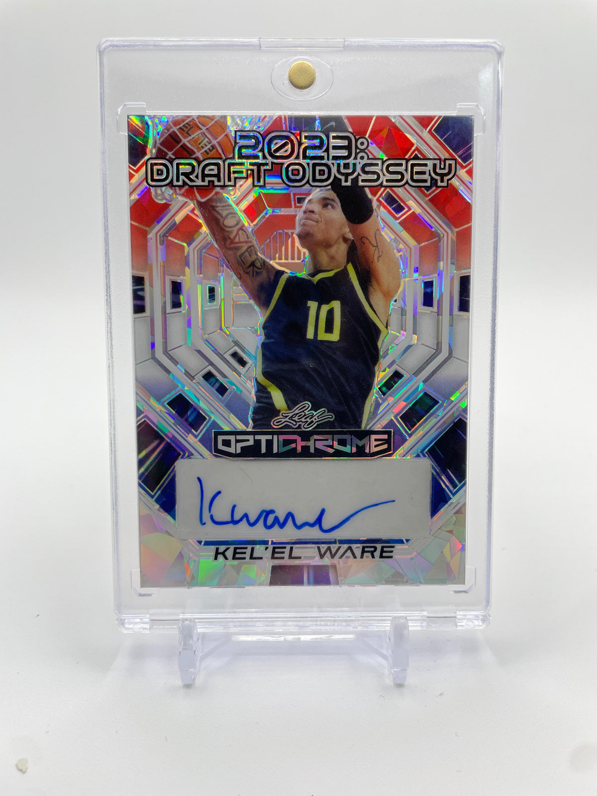 2022-23 Leaf Optichrome Kel'El Ware Draft Odyssey Red White Blue Prizm Rookie Auto /2