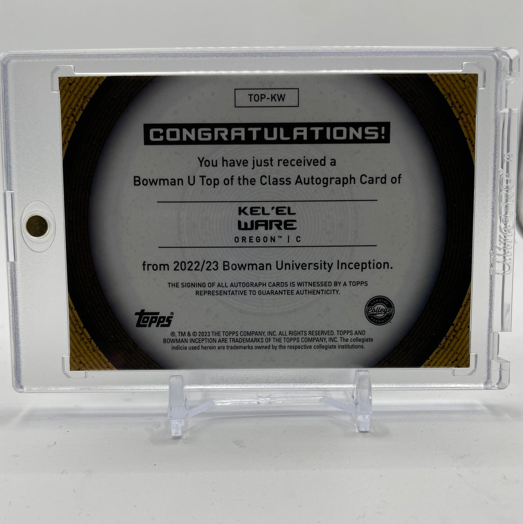 2022-23 Bowman University Inception Kel'El Ware Top Of Class Rookie Auto /100