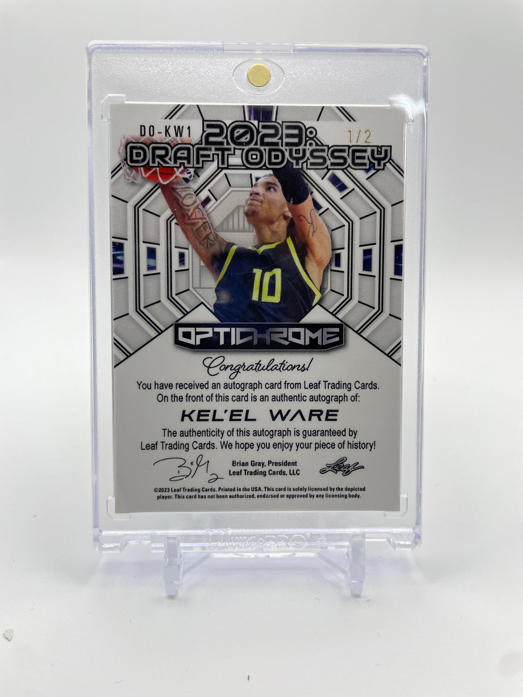 2022-23 Leaf Optichrome Kel'El Ware Draft Odyssey Red White Blue Prizm Rookie Auto /2