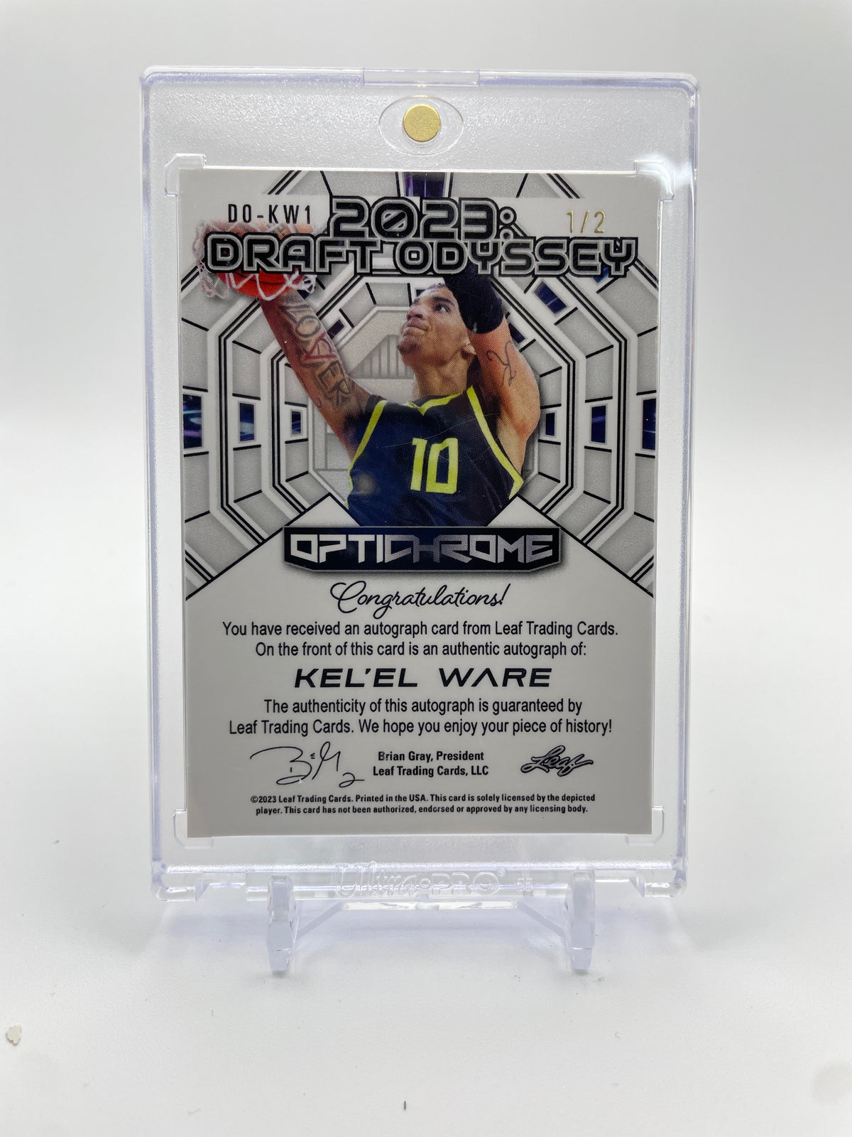 2022-23 Leaf Optichrome Kel'El Ware Draft Odyssey Red White Blue Prizm Rookie Auto /2