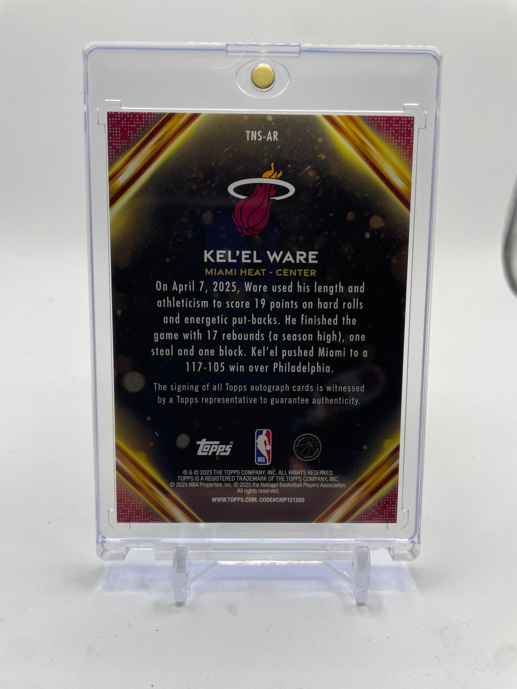 2025-26 Topps Notch Signatures Kel'El Ware Auto #TNS-AR