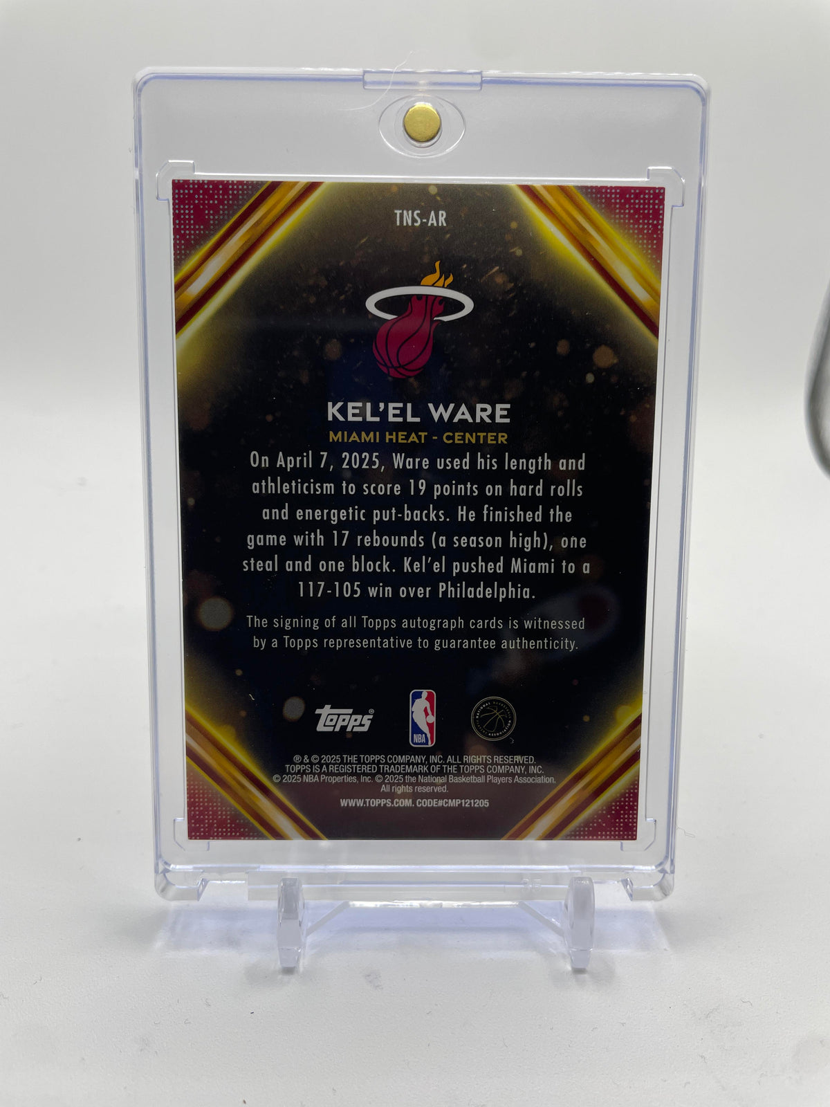 2025-26 Topps Notch Signatures Kel'El Ware Auto #TNS-AR