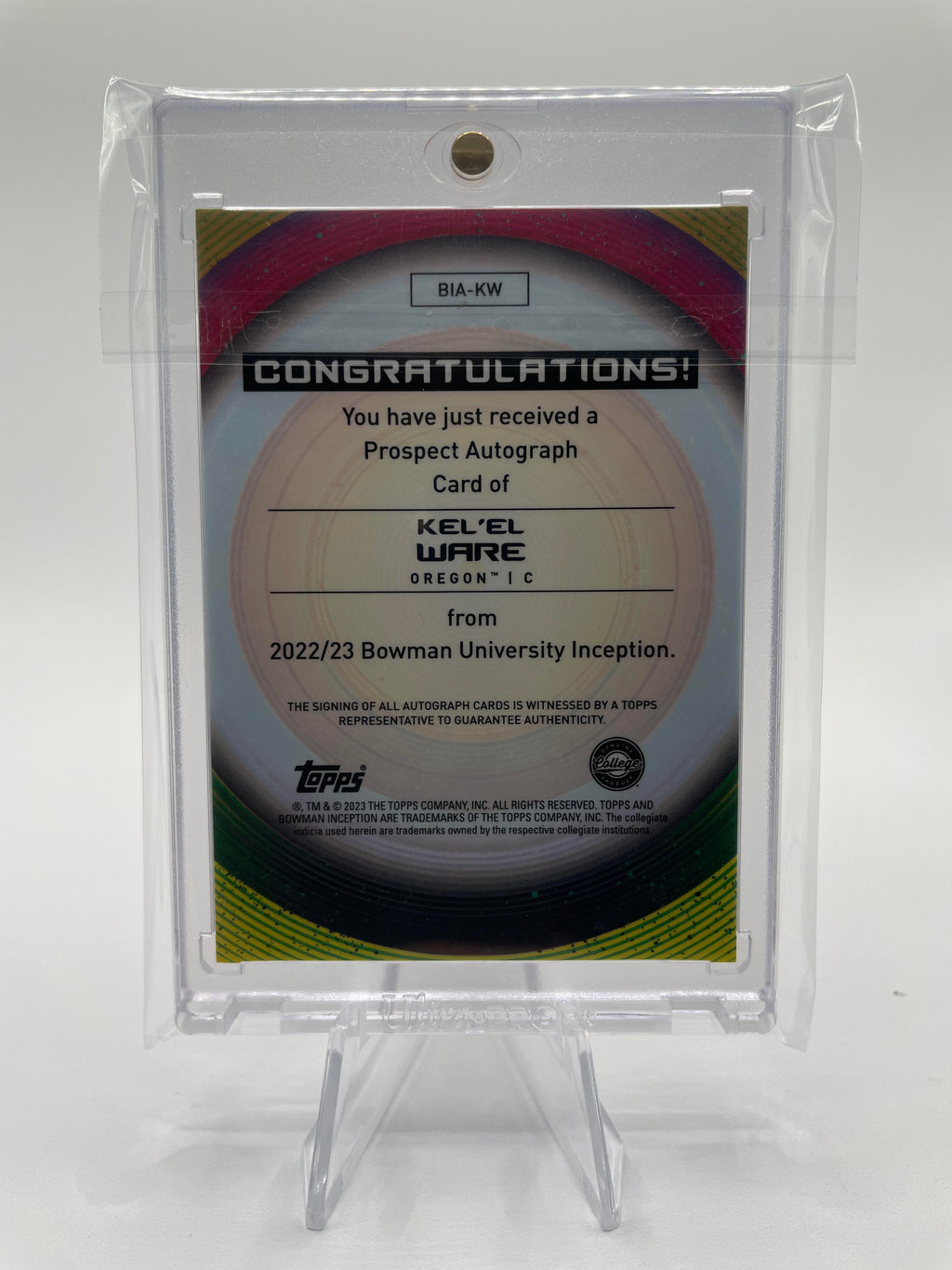 2022-23 Bowman University Inception Kel'El Ware Blue Foil Rookie Auto /99