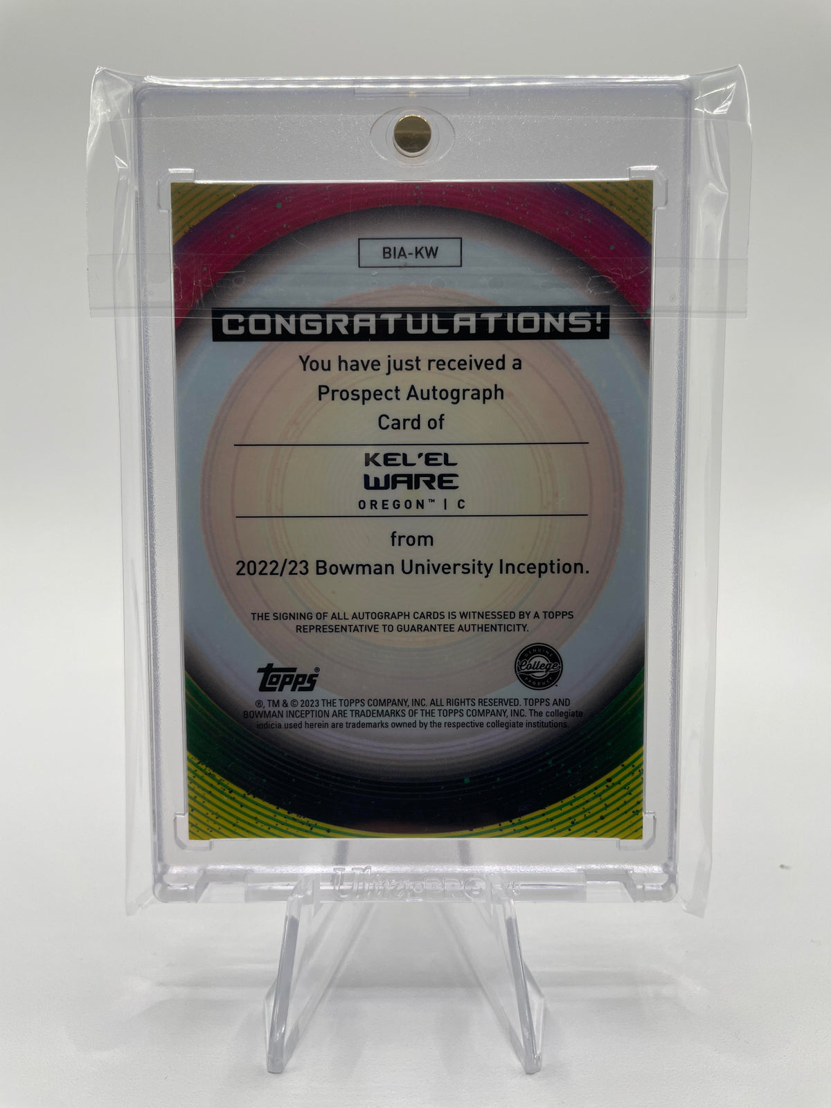 2022-23 Bowman University Inception Kel'El Ware Blue Foil Rookie Auto /99