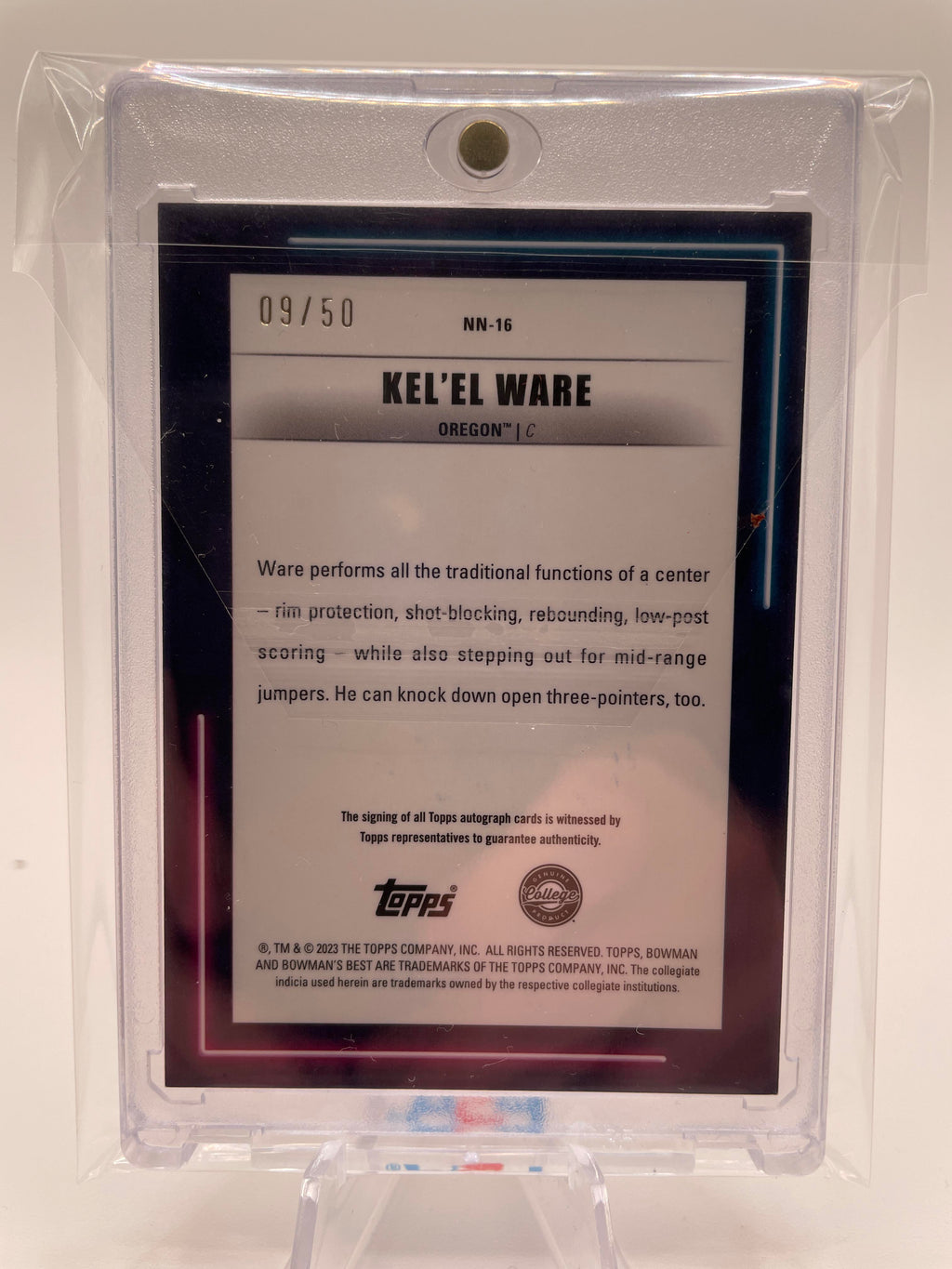 2022-23 Bowman University Best Kel'El Ware Neon Lava Refractor Auto /50 #NN-16
