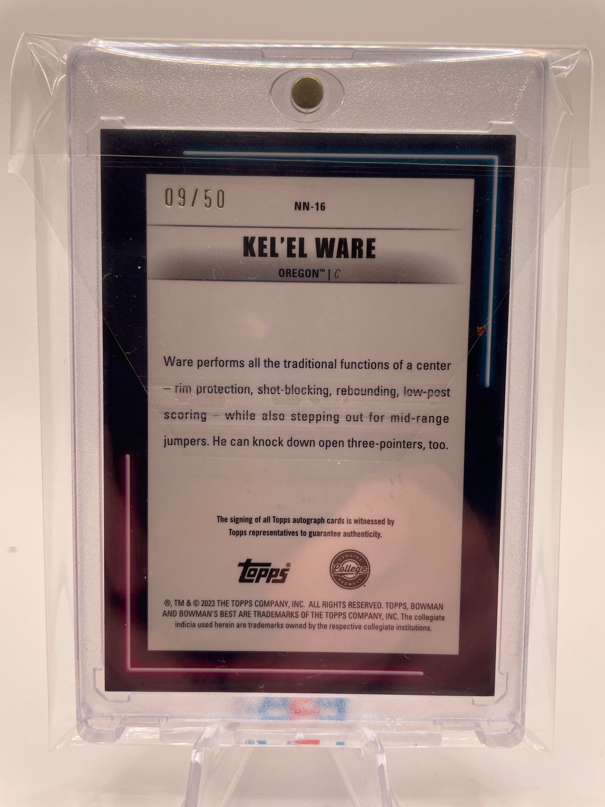 2022-23 Bowman University Best Kel'El Ware Neon Lava Refractor Auto /50 #NN-16