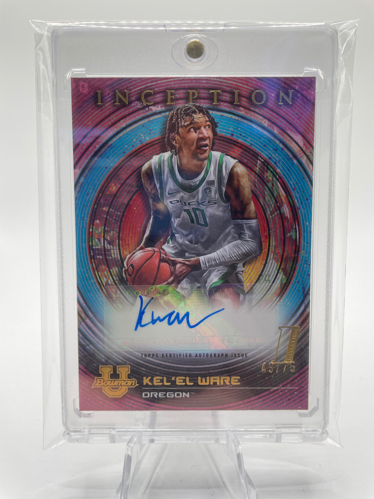 2022-23 Bowman University Inception Kel'El Ware Fuchsia Foil Rookie Auto /75