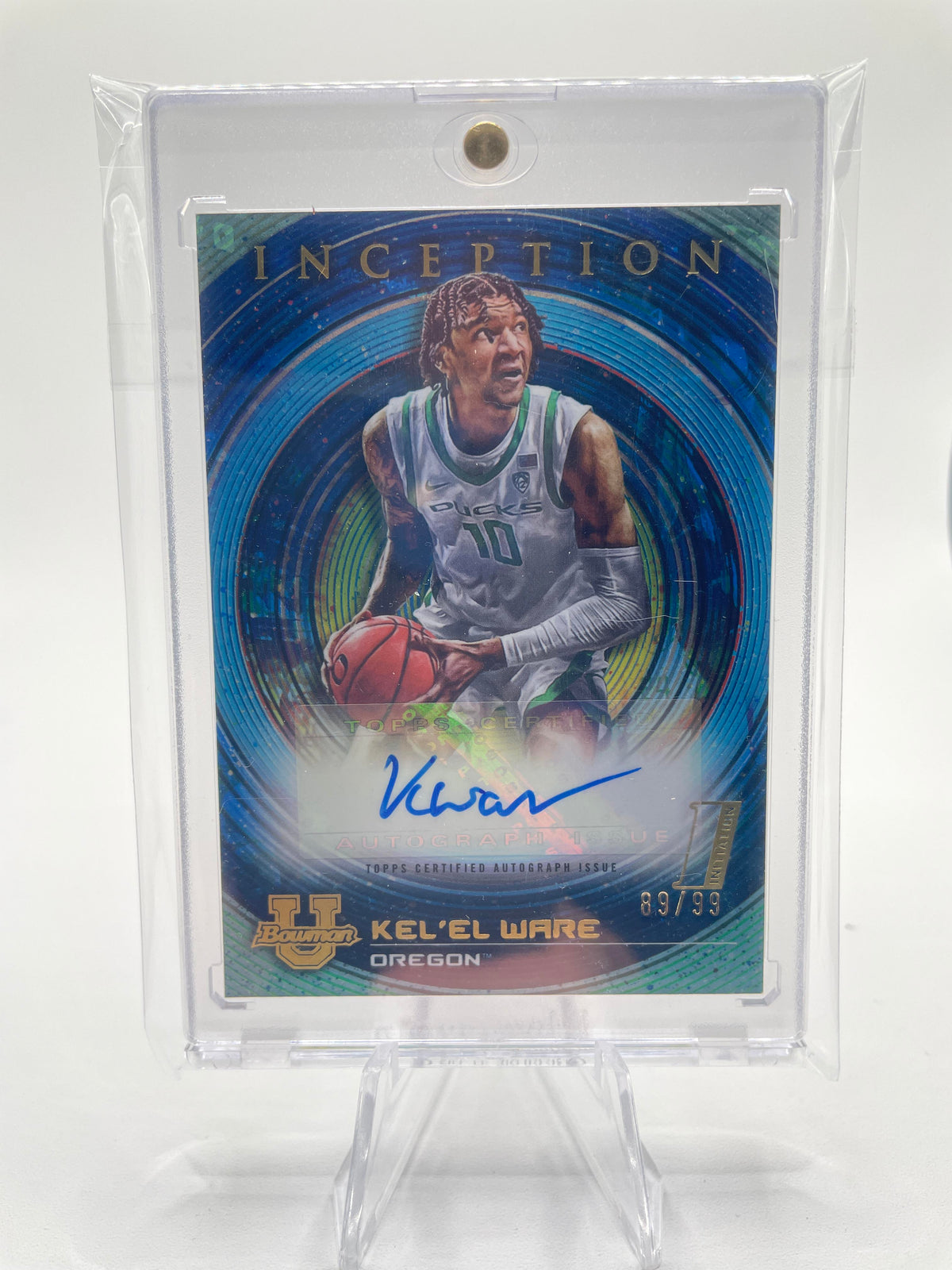 2022-23 Bowman University Inception Kel'El Ware Blue Foil Rookie Auto /99
