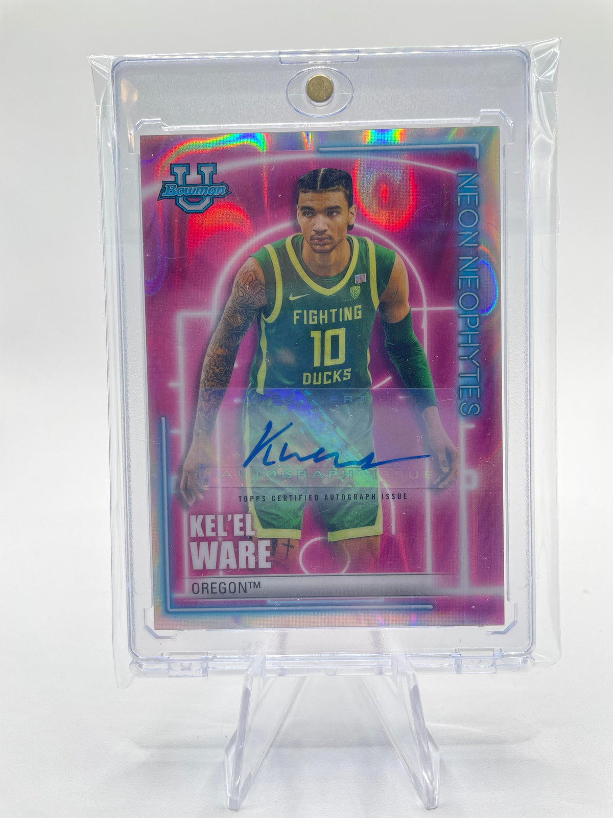 2022-23 Bowman University Best Kel'El Ware Neon Lava Refractor Auto /50 #NN-16