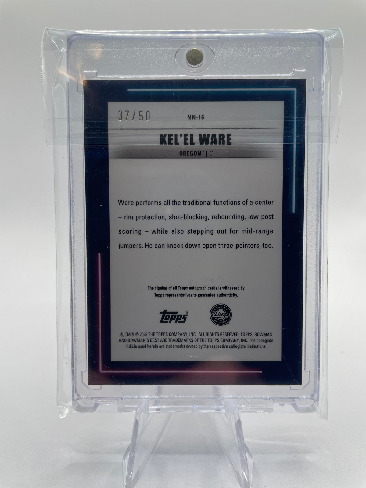 2022-23 Bowman University Best Kel'El Ware Neon Lava Refractor Auto /50 #NN-16