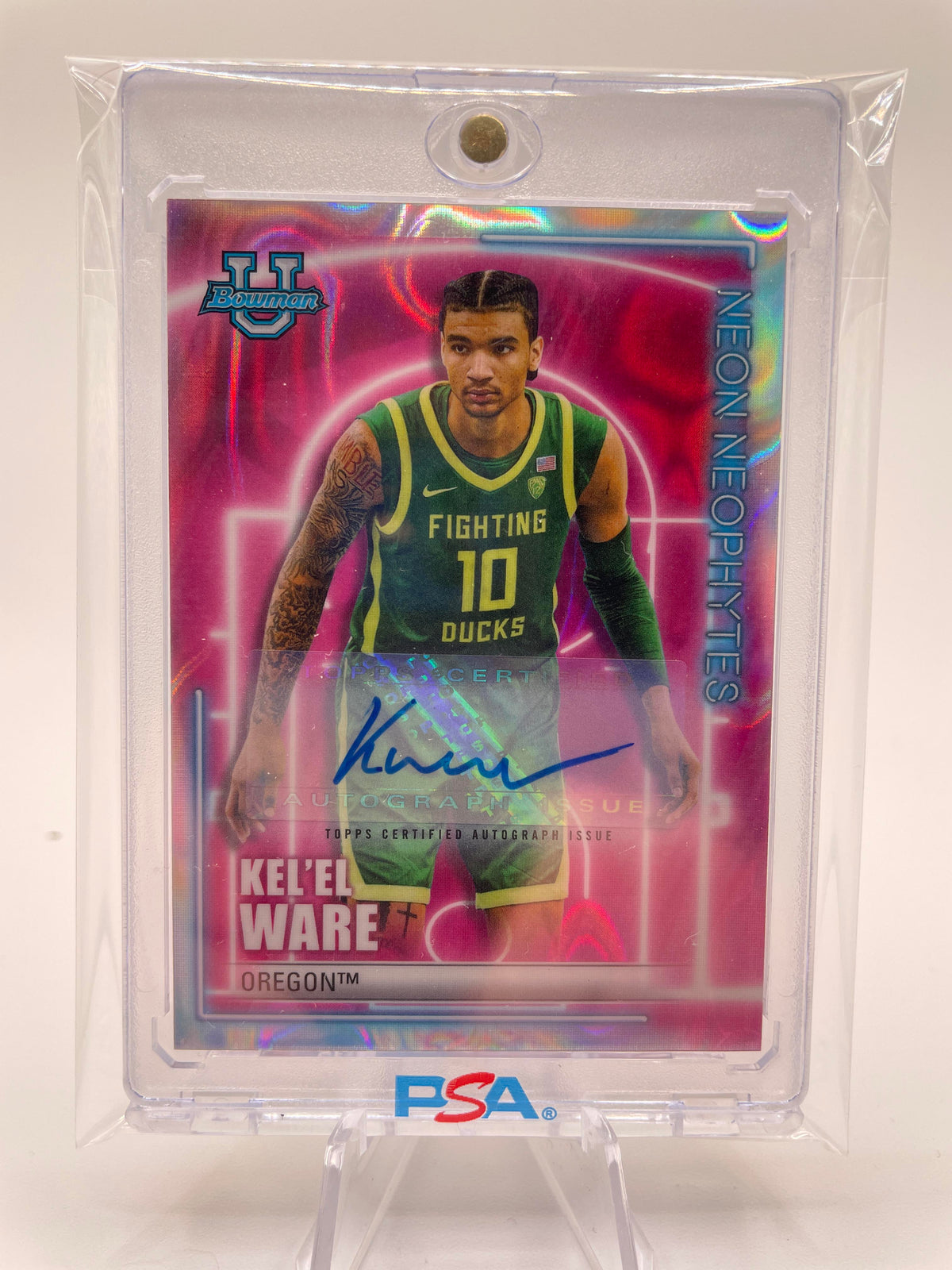 2022-23 Bowman University Best Kel'El Ware Neon Lava Refractor Auto /50 #NN-16