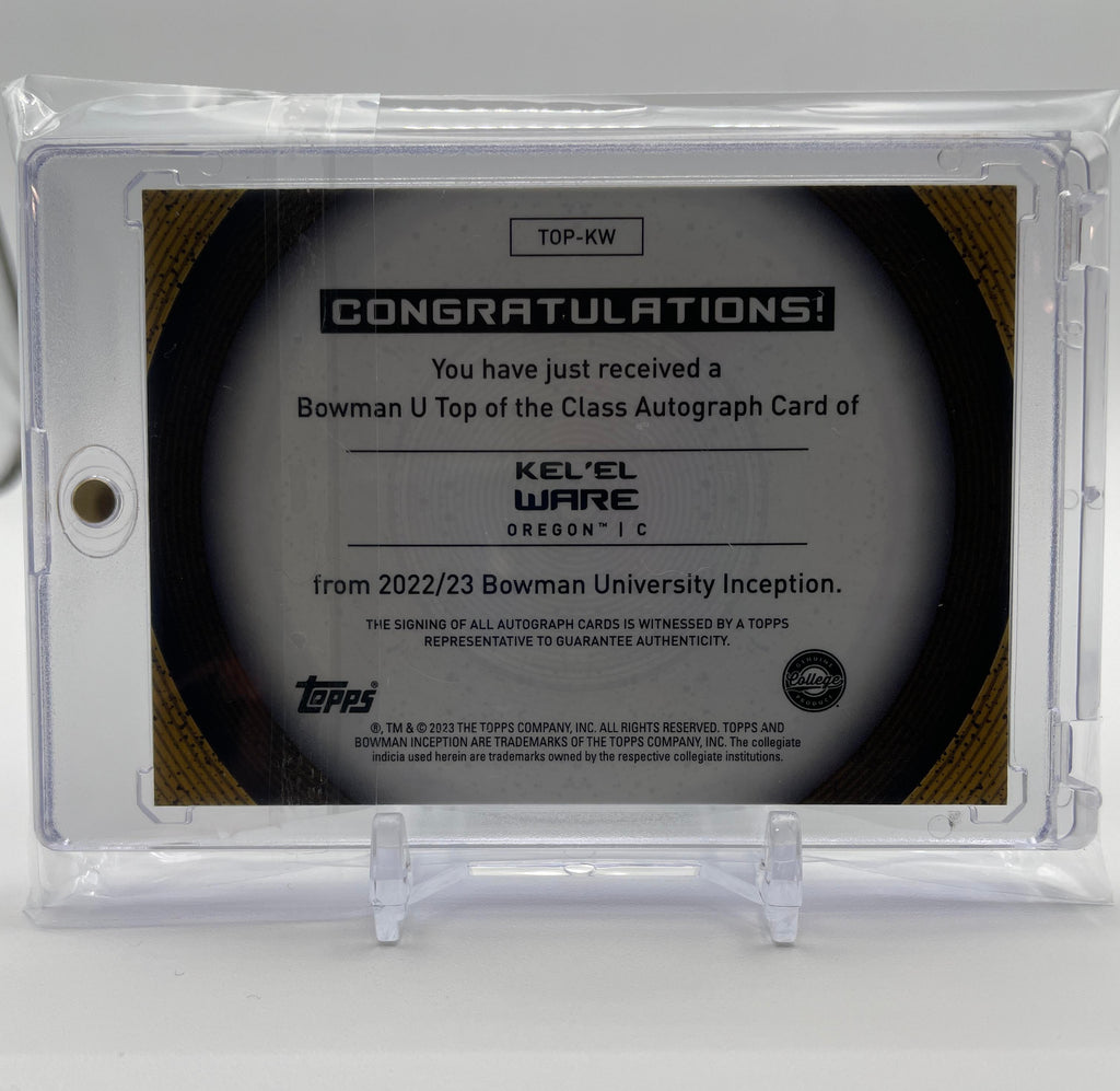 2022-23 Bowman University Inception Kel'El Ware Top Of Class Rookie Auto /100