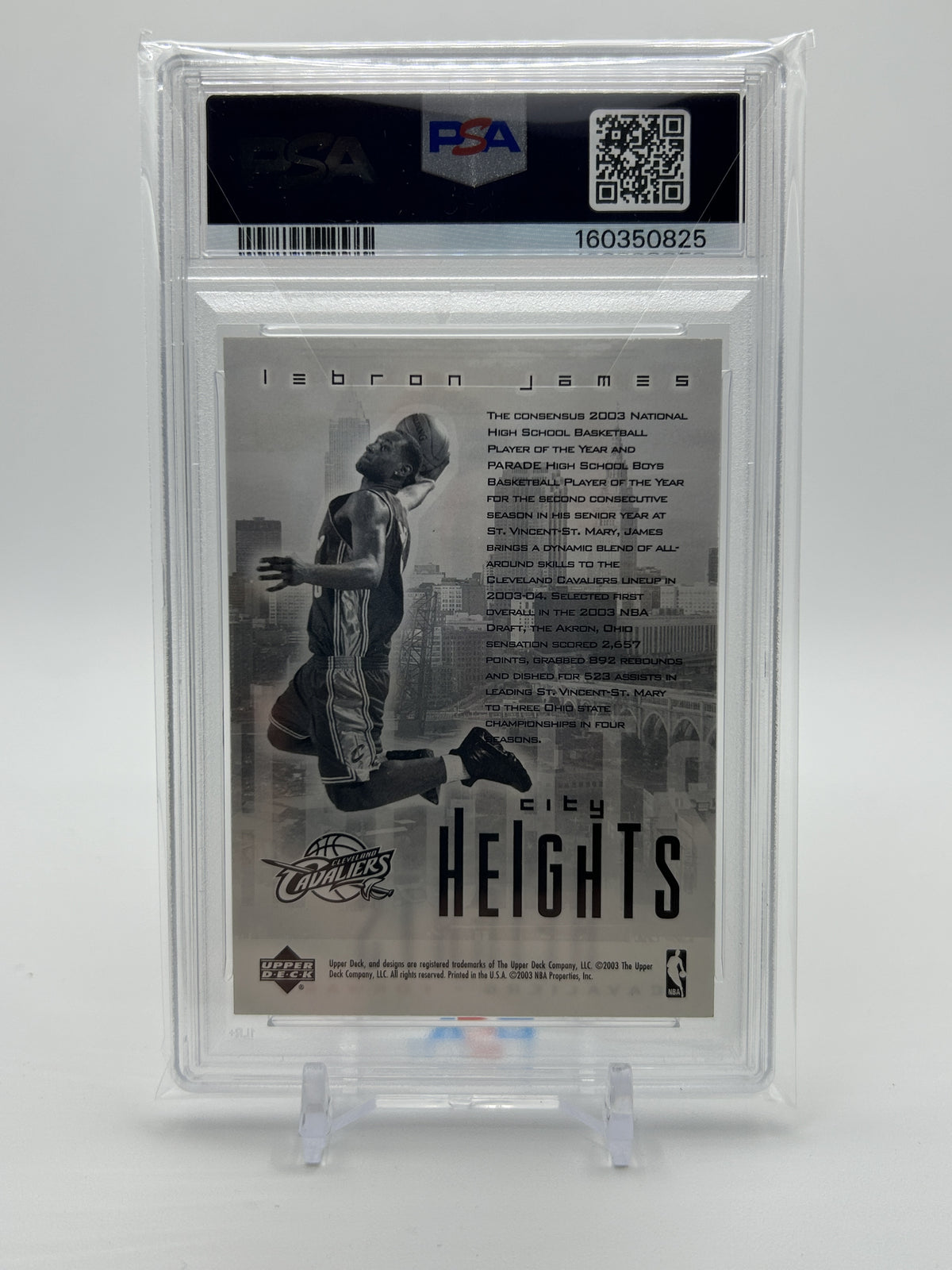 2003-04 Upper Deck Lebron James City Heights Redemption SP Rookie PSA 8