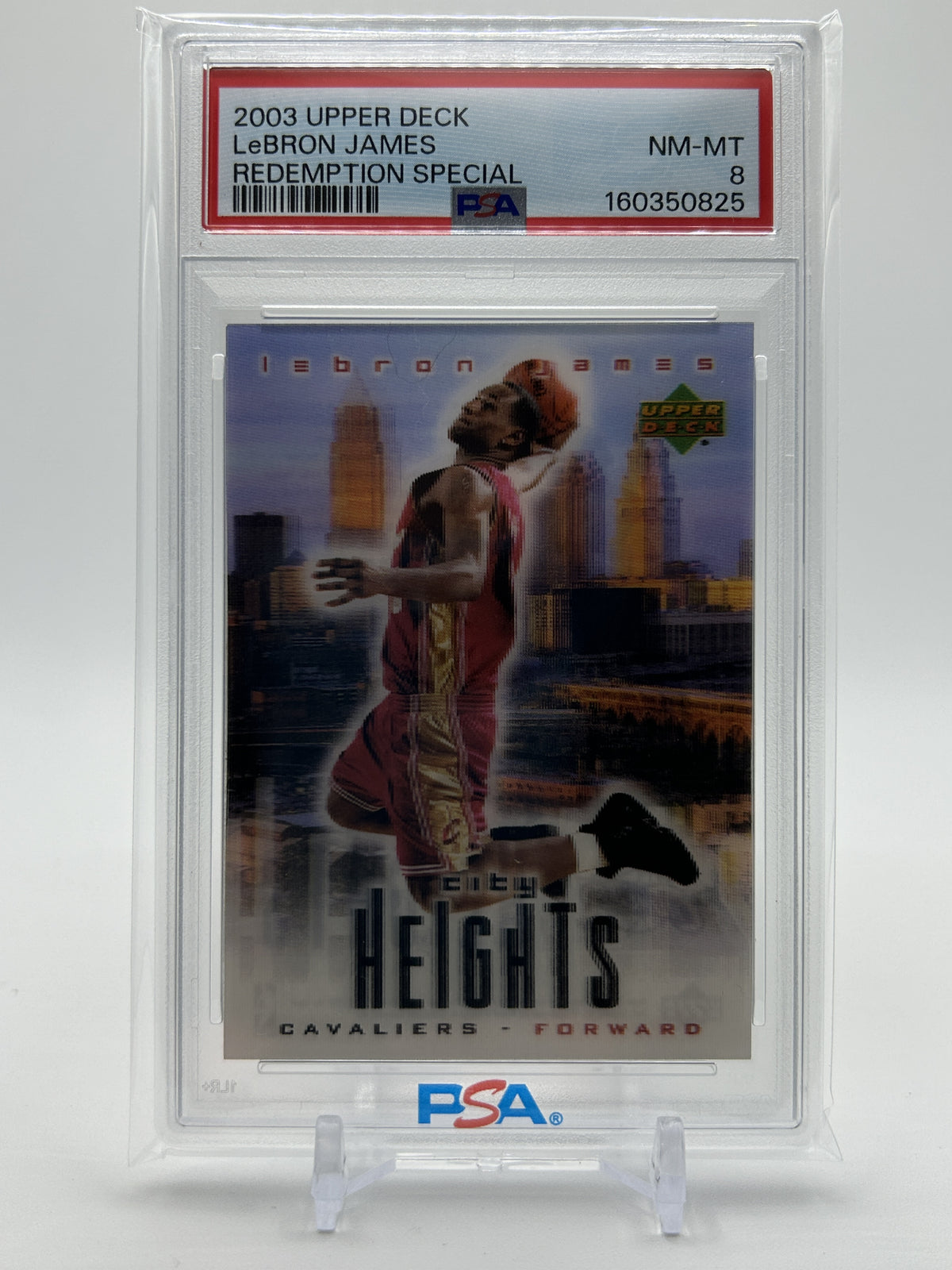 2003-04 Upper Deck Lebron James City Heights Redemption SP Rookie PSA 8