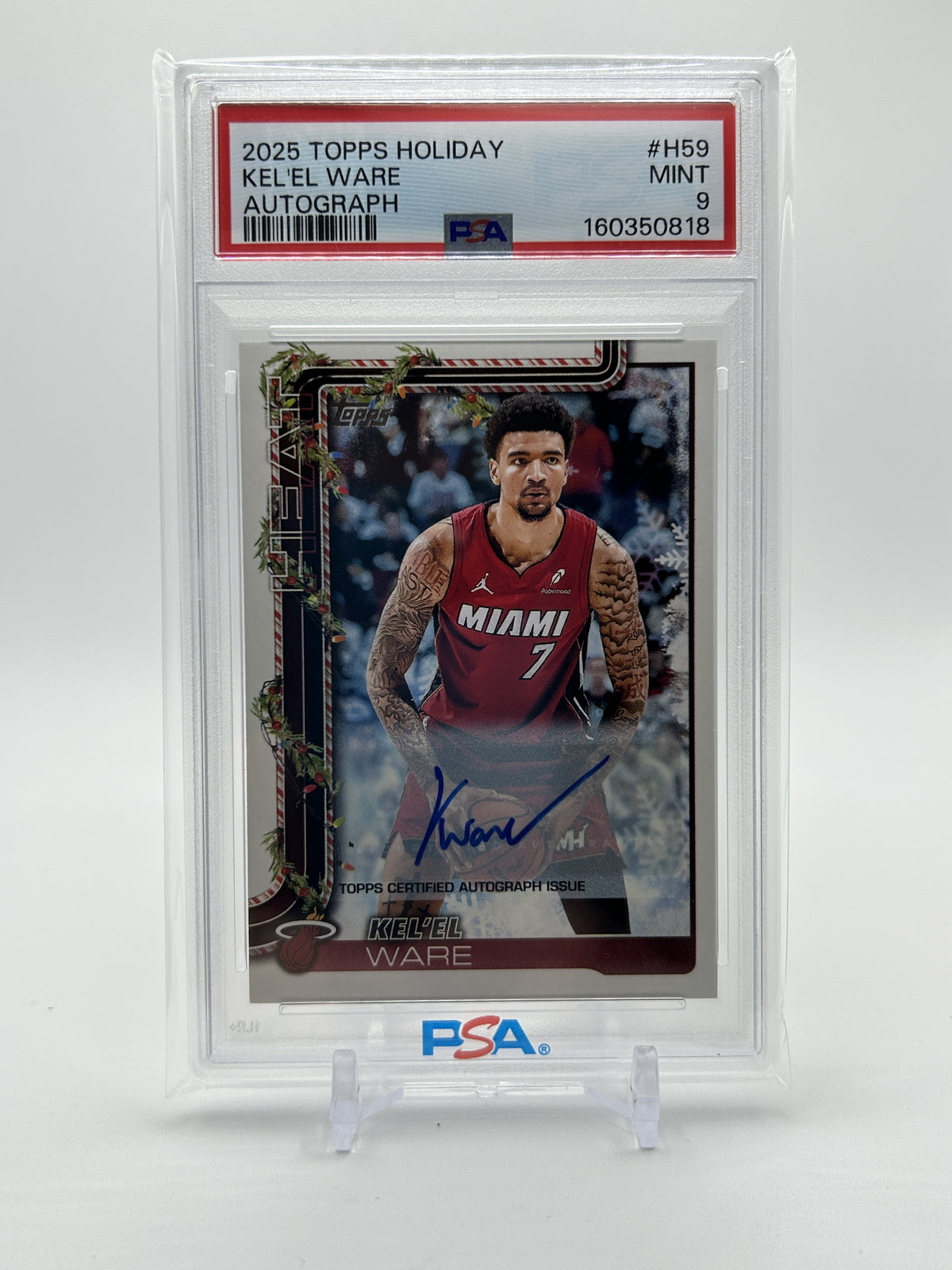 2025-26 Topps Holiday Kel'El Ware Holiday Mega Auto #H59 PSA 9