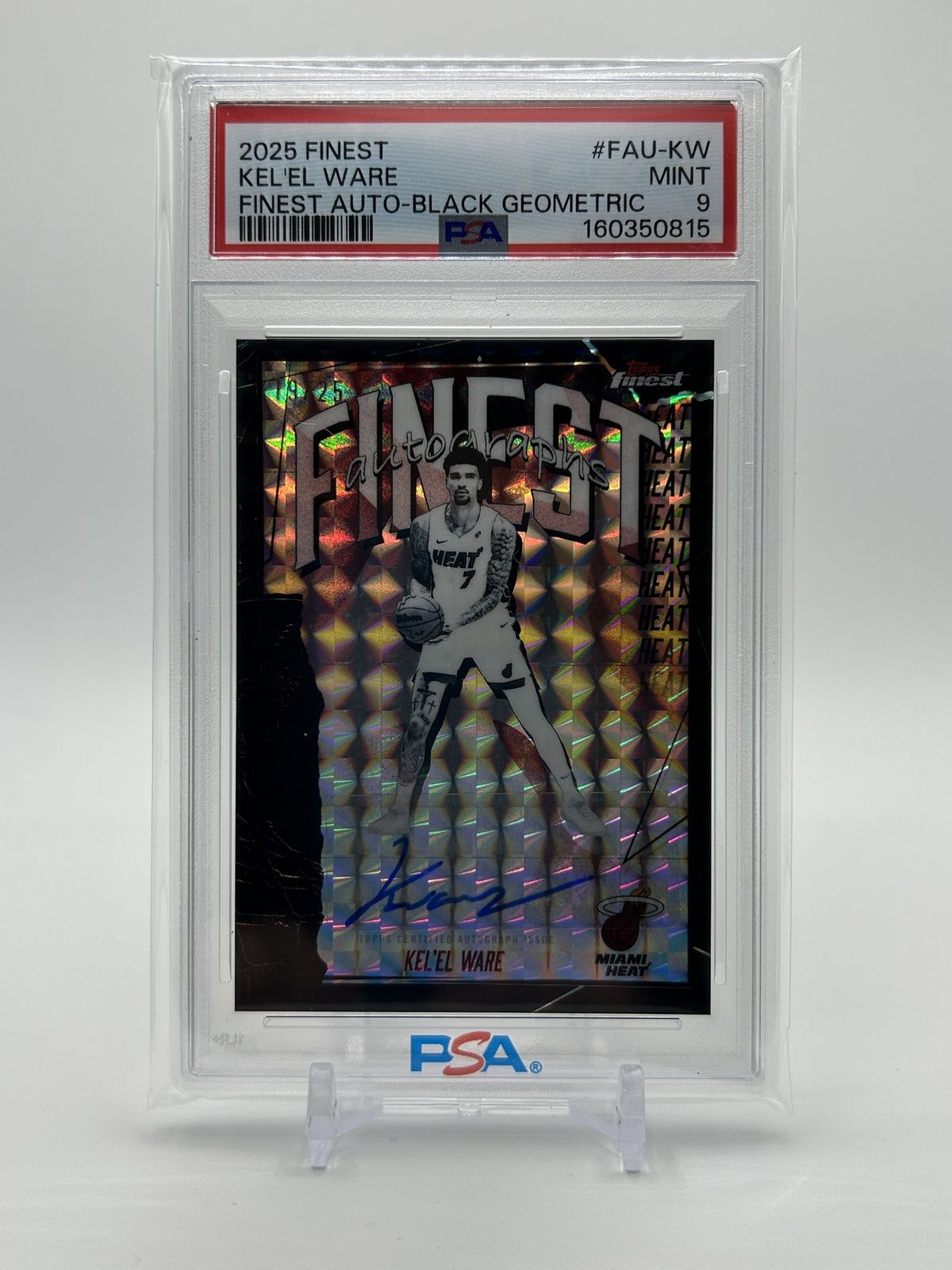 2025-26 Topps Finest Kel'El Ware Finest Black Refractor Auto /10 PSA 9